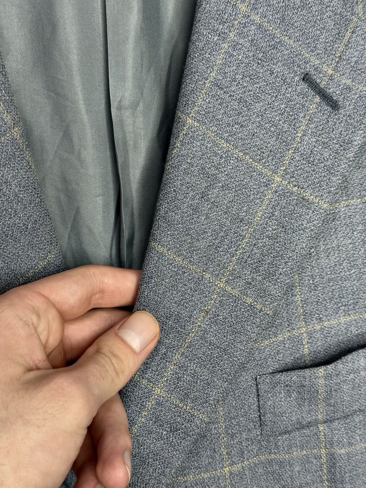 Corneliani Corneliani Linea Sartoria Handmade Gray Check Blazer 54L Size 54L - 12 Thumbnail