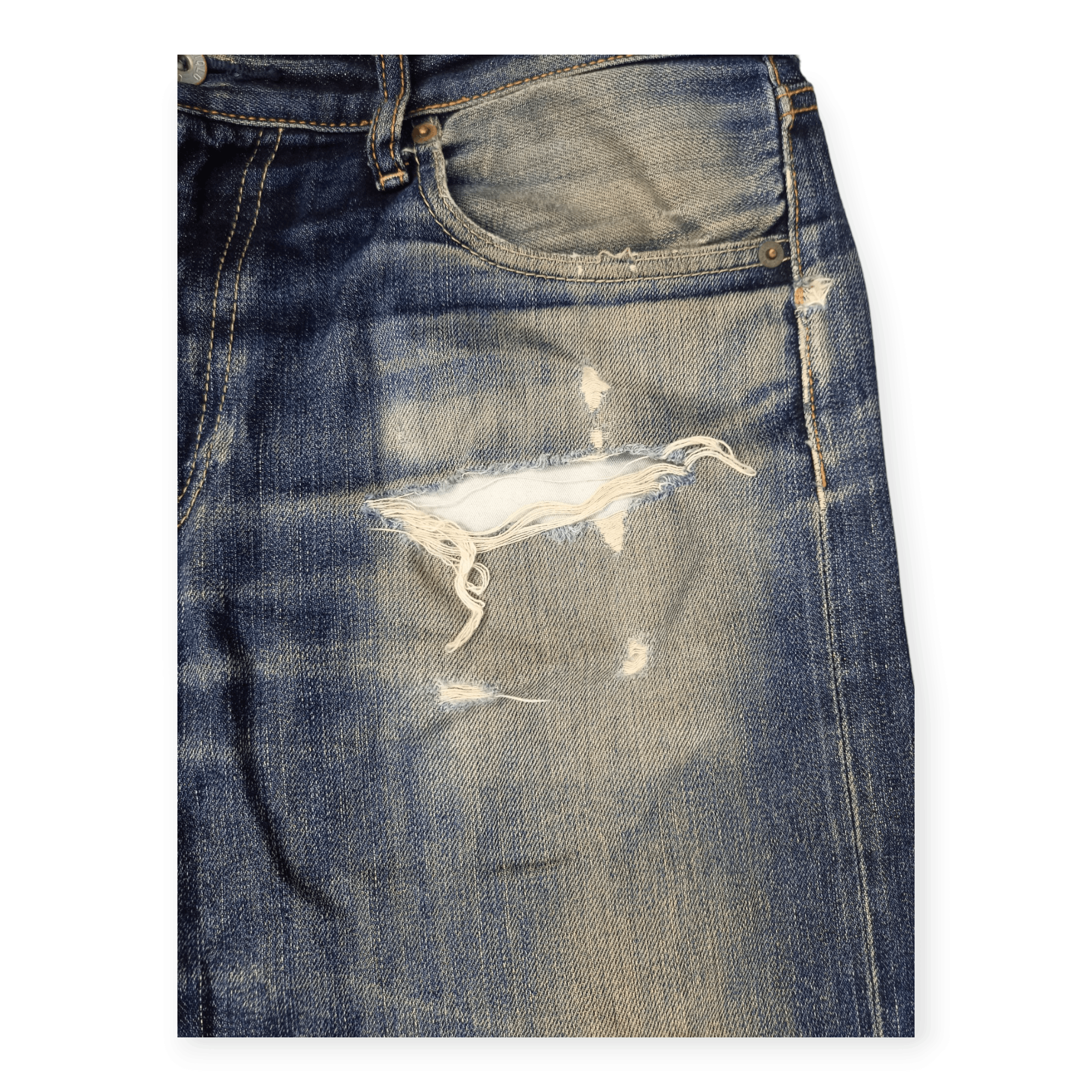 Uniqlo Vintage Uniqlo Selvedge Distressed Faded Jeans Size US 33 - 8 Thumbnail