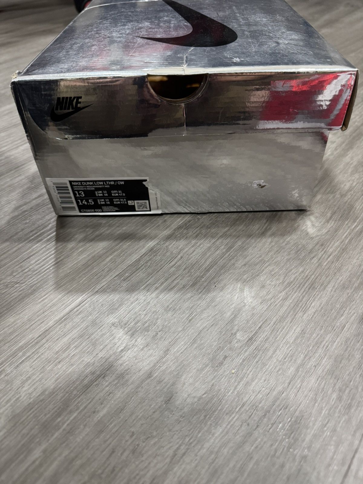 Nike Nike Dunk Offwhite University Red Size US 13 / EU 46 - 7 Thumbnail