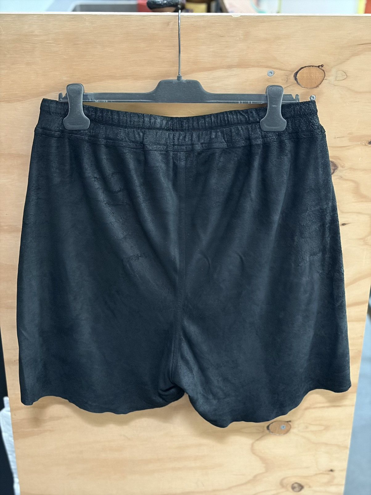 Rick Owens BLISTERED LAMB LEATHER SHORTS 48/M Black Edfu | Grailed