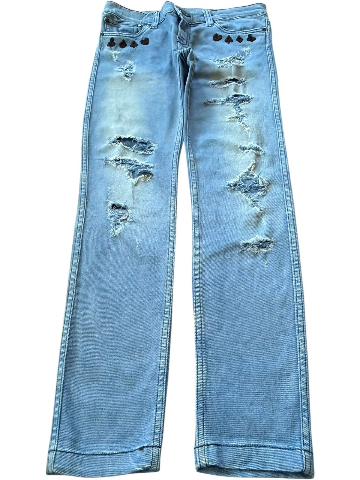 Ksubi Vintage Japanese Brand Embroidered Distressed Jeans Size 30" / US 8 / IT 44 - 1 Thumbnail