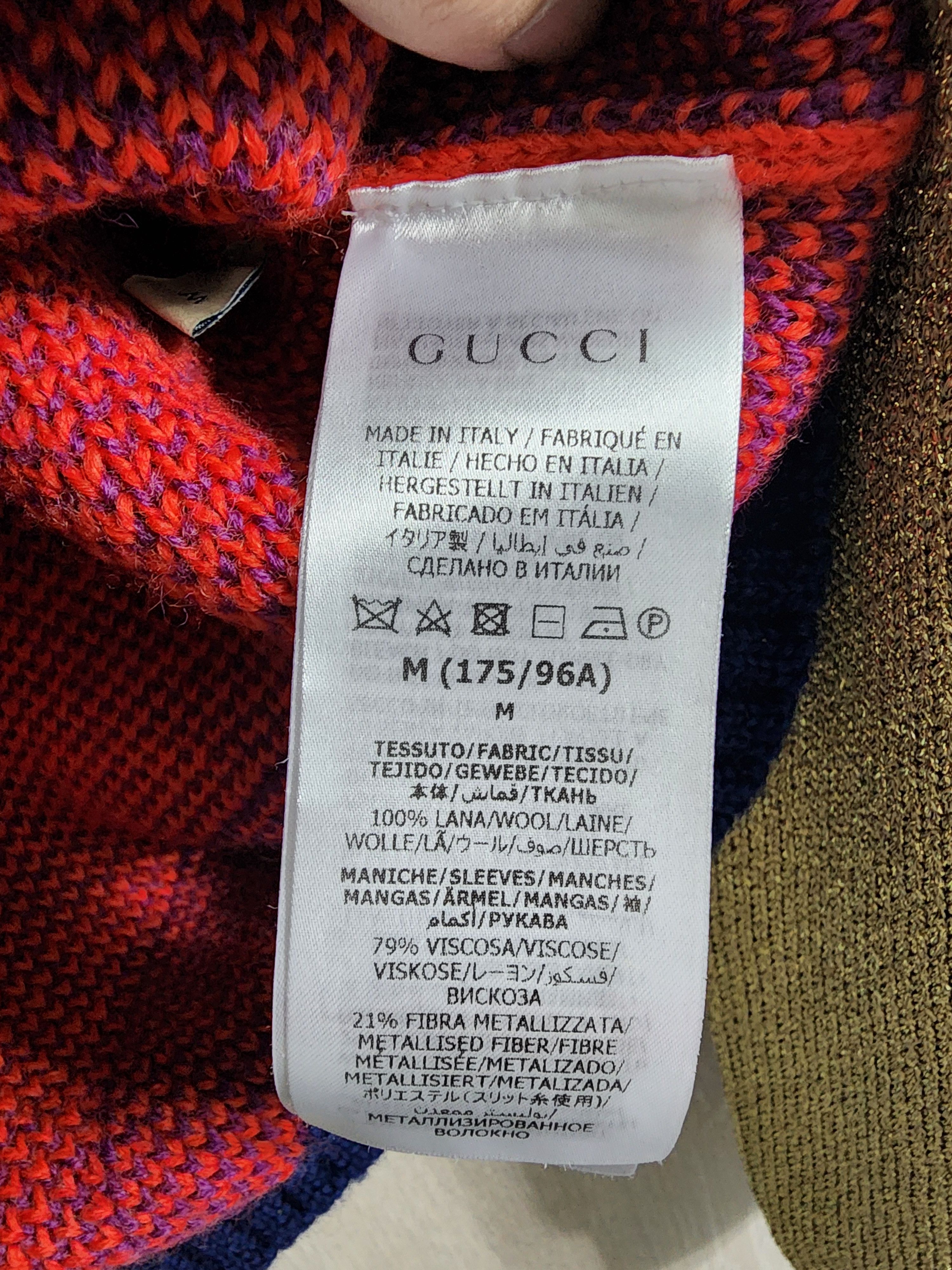 Gucci Striped Jacquard Wool Knit Sweater Size US M / EU 48-50 / 2 - 9 Thumbnail