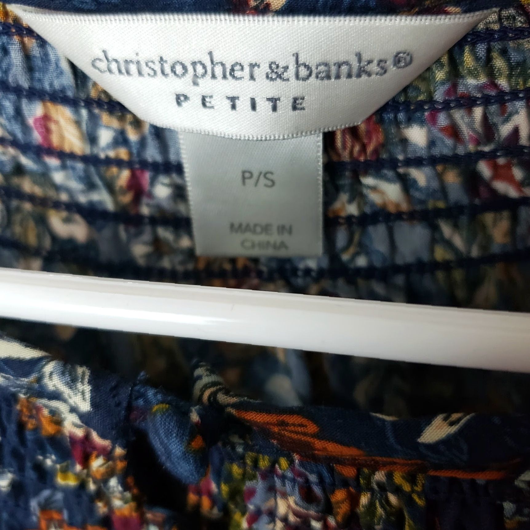 Vintage Christopher & Banks Womens Blouse PS Petite Floral Blue Rayon Blend 3/4 Sleeve Round Neck Shirt Womens Size S / US 4 / IT 40 - 5 Thumbnail