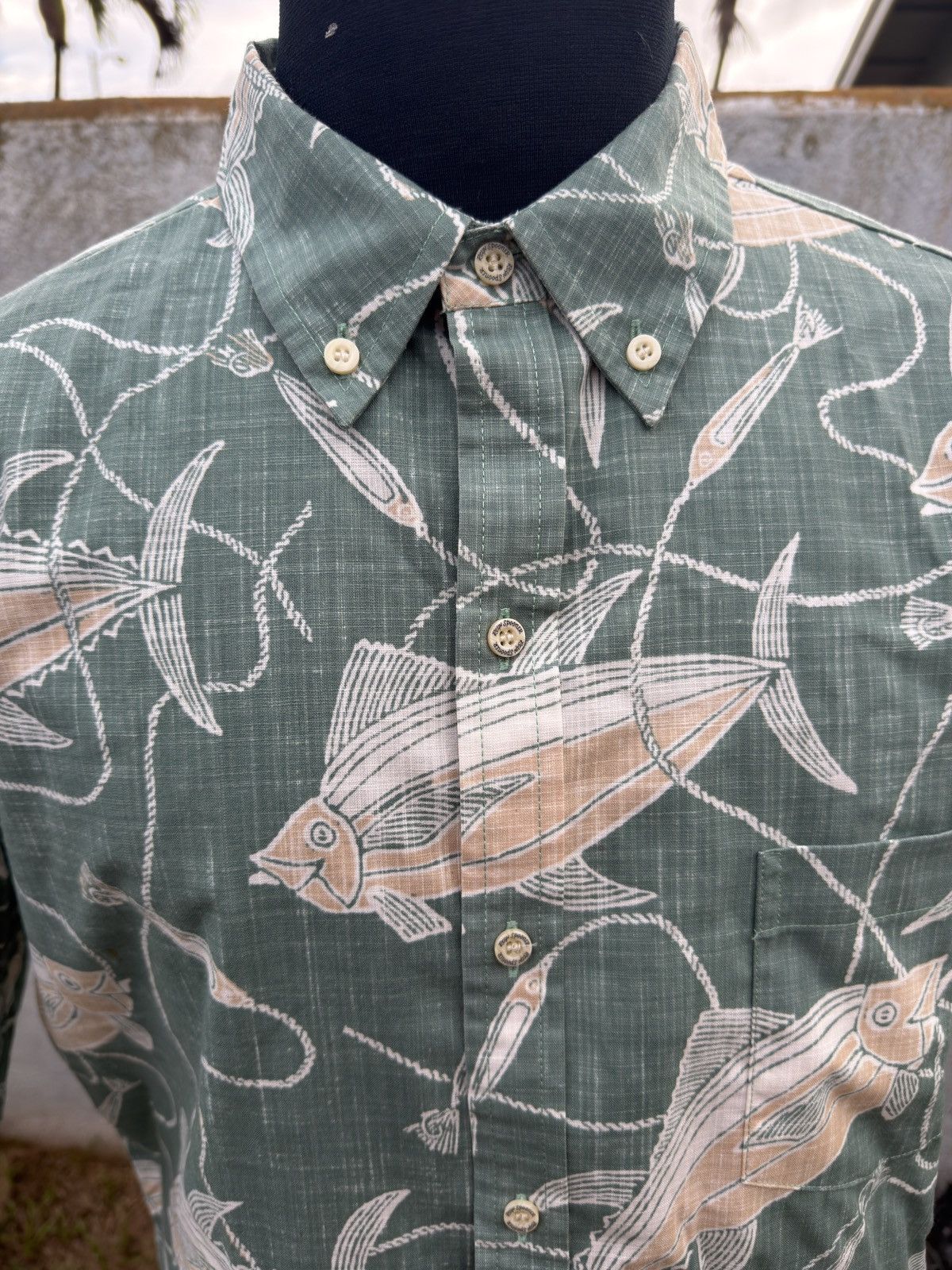 Reyn Spooner Preowned Reyn Spooner Classic Hawaiian Fishes Green Men's L Size US L / EU 52-54 / 3 - 3 Thumbnail