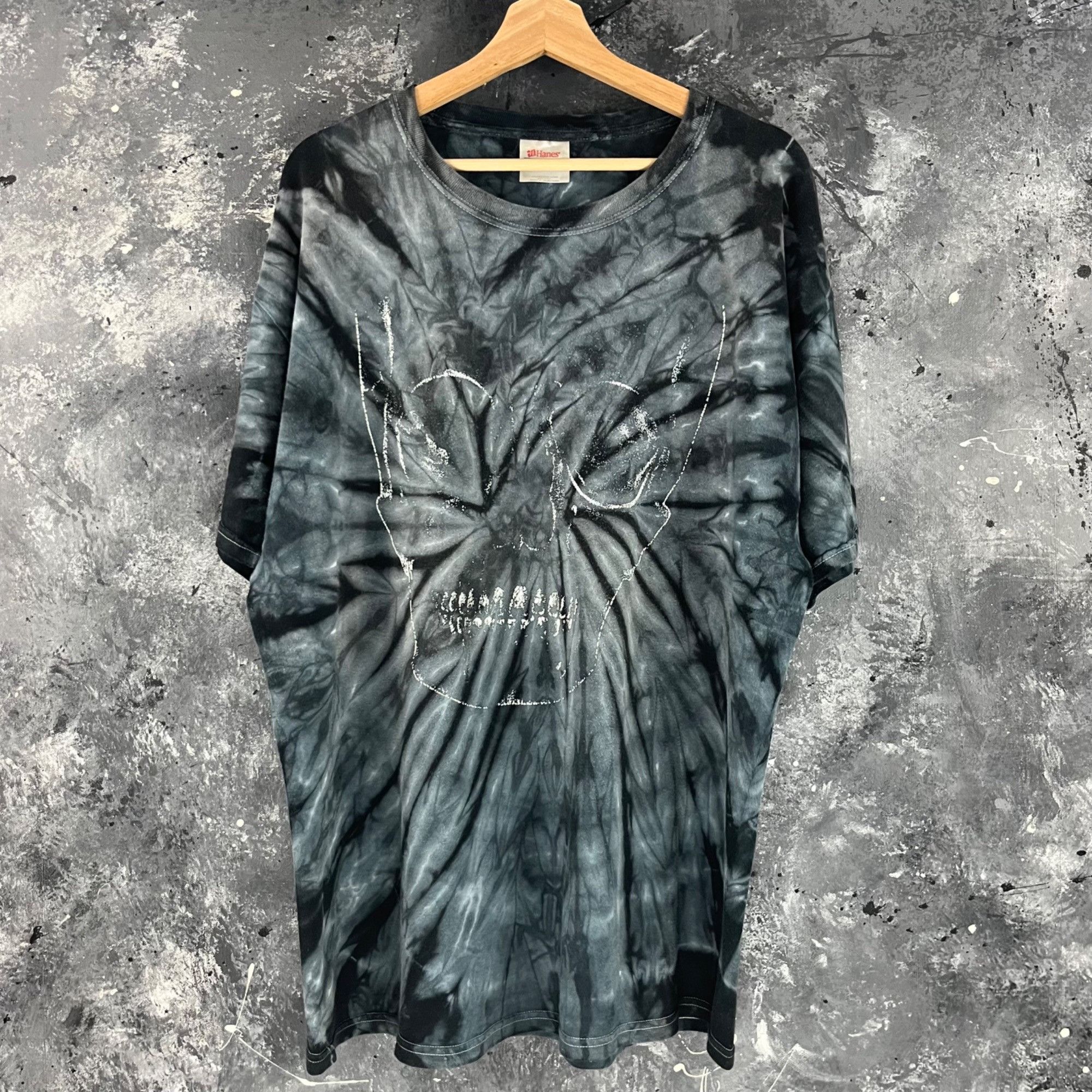 Vintage Vintage 90’s Skull tie dye shirt Size US XL / EU 56 / 4 - 1 Thumbnail