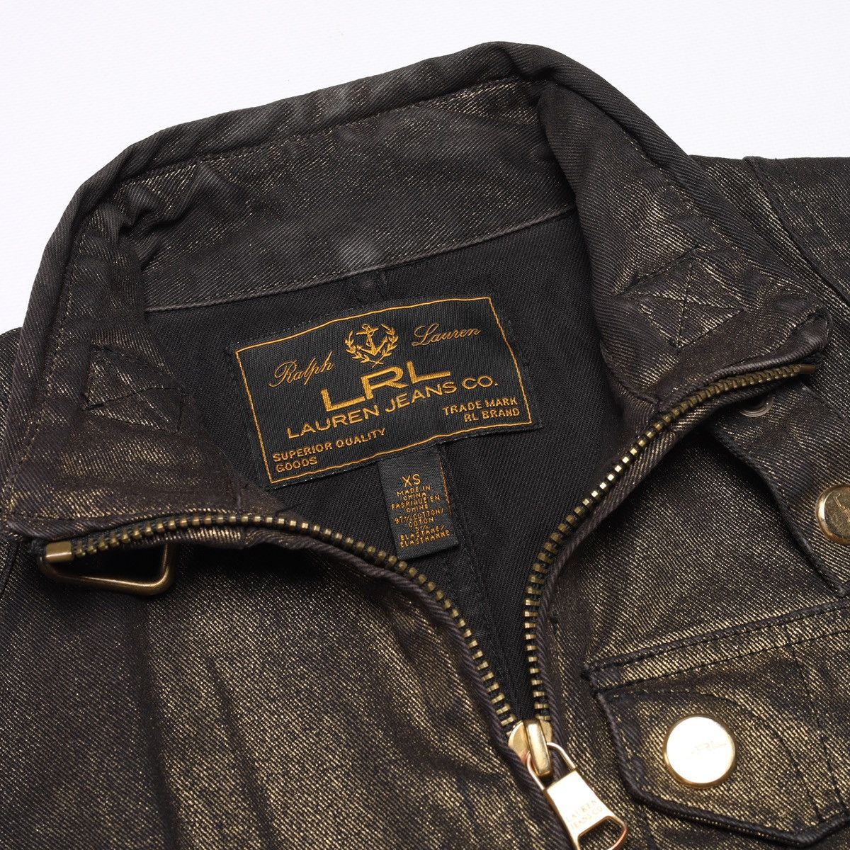 Ralph Lauren Ralph Lauren Jeans Co Bronze Brown Glitter jacket Biker Crop Size XS / US 0-2 / IT 36-38 - 12 Thumbnail