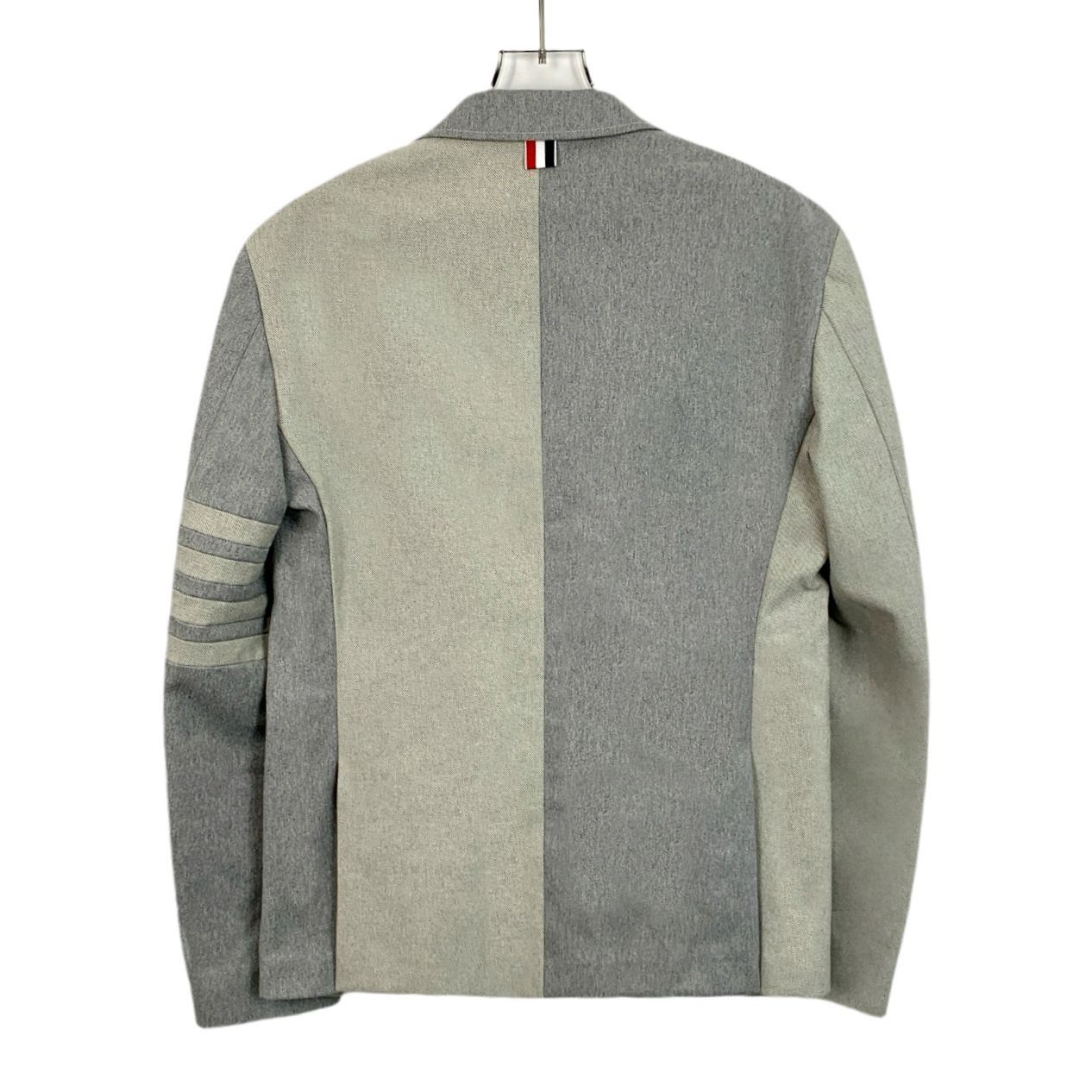 Thom Browne Thom Browne Mens Two-Tone Gray Blazer With Striped Sleeve Size US M / EU 48-50 / 2 - 2 Thumbnail