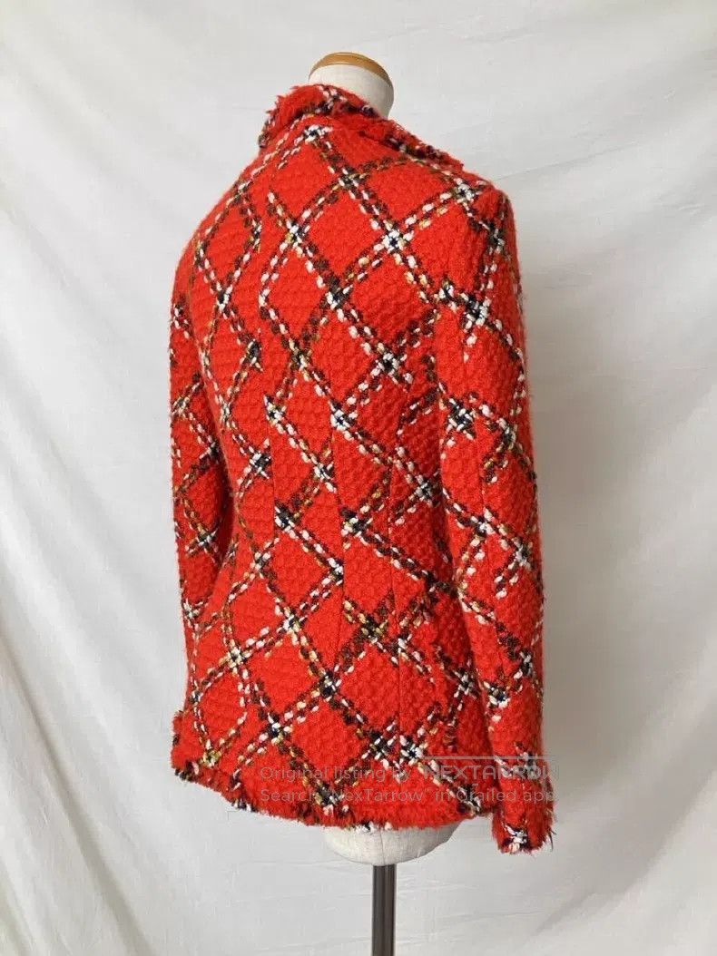 Junya Watanabe Junya Watanabe Red Plaid Deep V-Neck Tailored Blazer Size M / US 6-8 / IT 42-44 - 6 Thumbnail