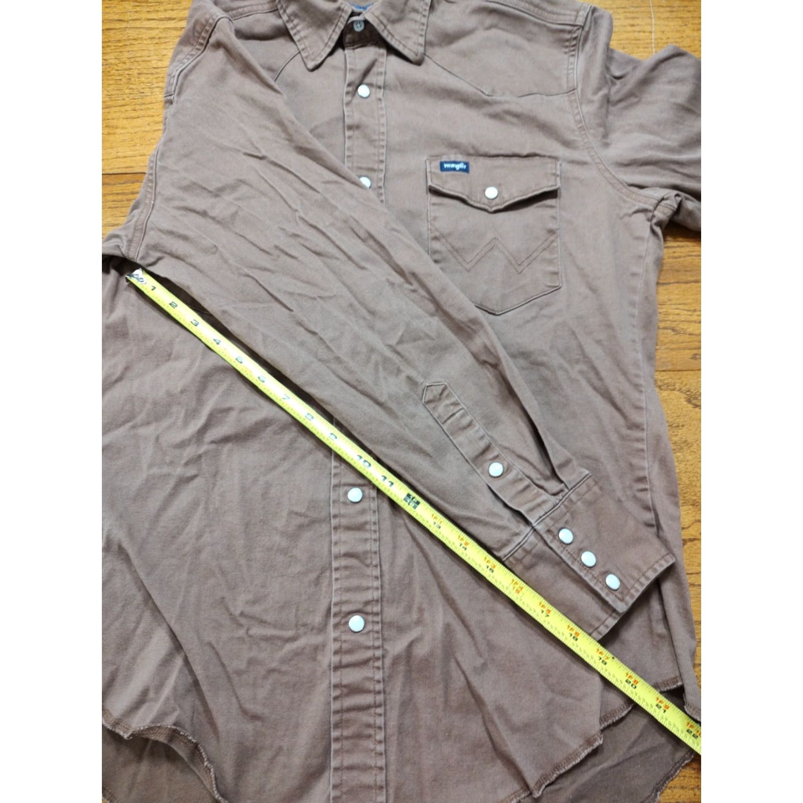 Wrangler Wrangler Shirt Mens M Brown Long Sleeve Western Pearl Snap Advanced Comfort Size US M / EU 48-50 / 2 - 7 Thumbnail