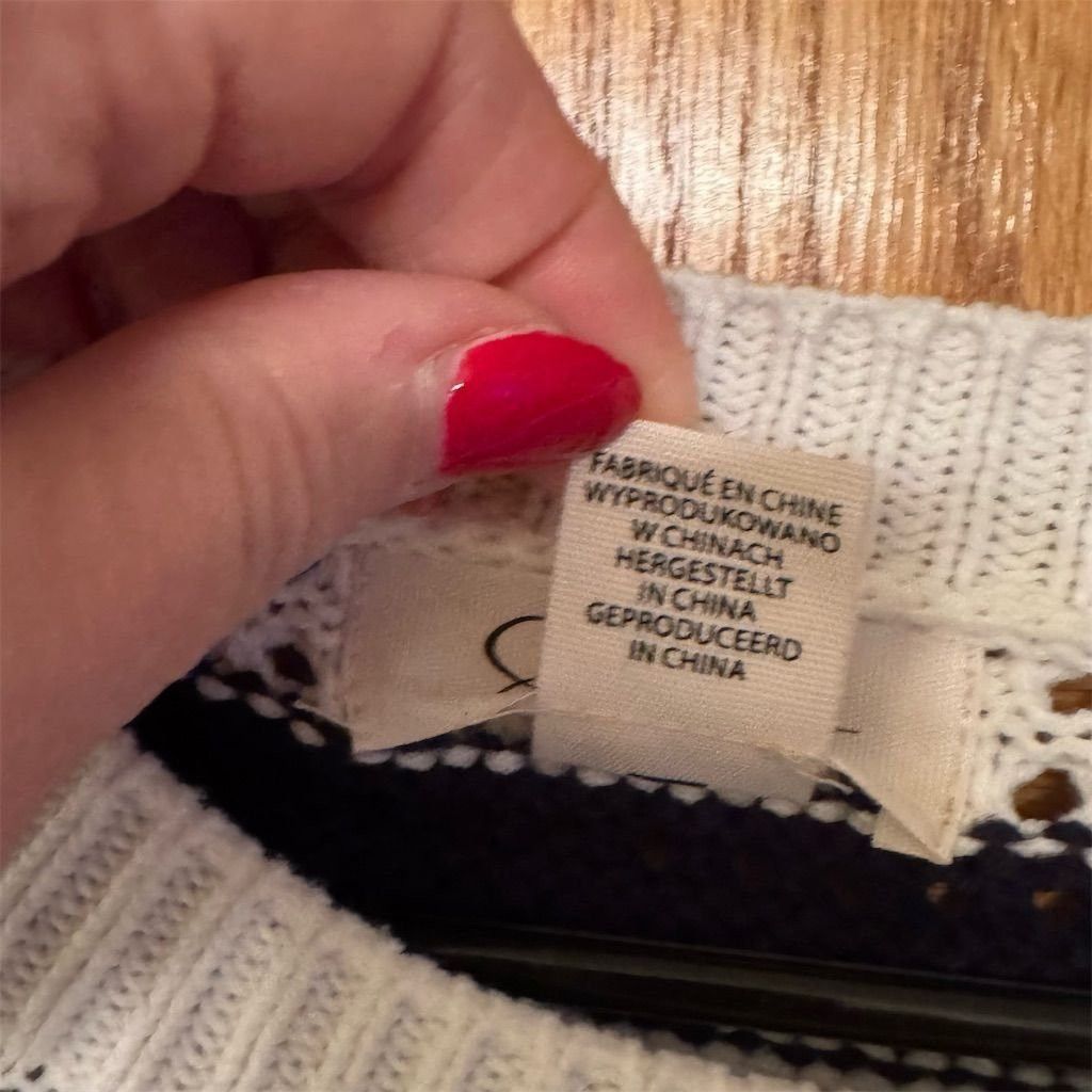 Jessica Simpson Jessica Simpson Women's L Black & White Striped Knit Pullov Size L / US 10 / IT 46 - 6 Thumbnail