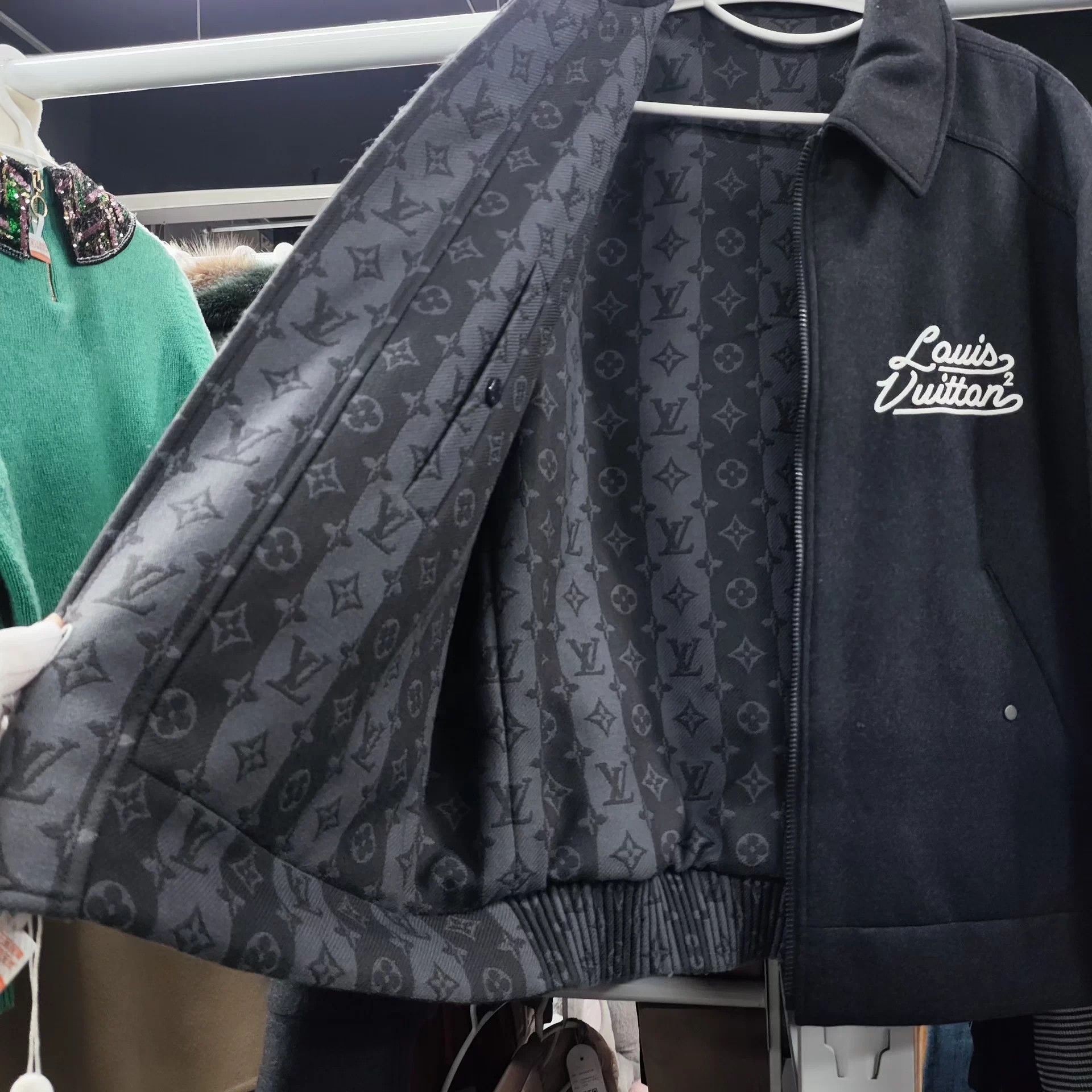 Louis Vuitton LV NIGO Reversible Wool Jacket 50 (Minimal Logo/Red Heart) Size US M / EU 48-50 / 2 - 4 Thumbnail