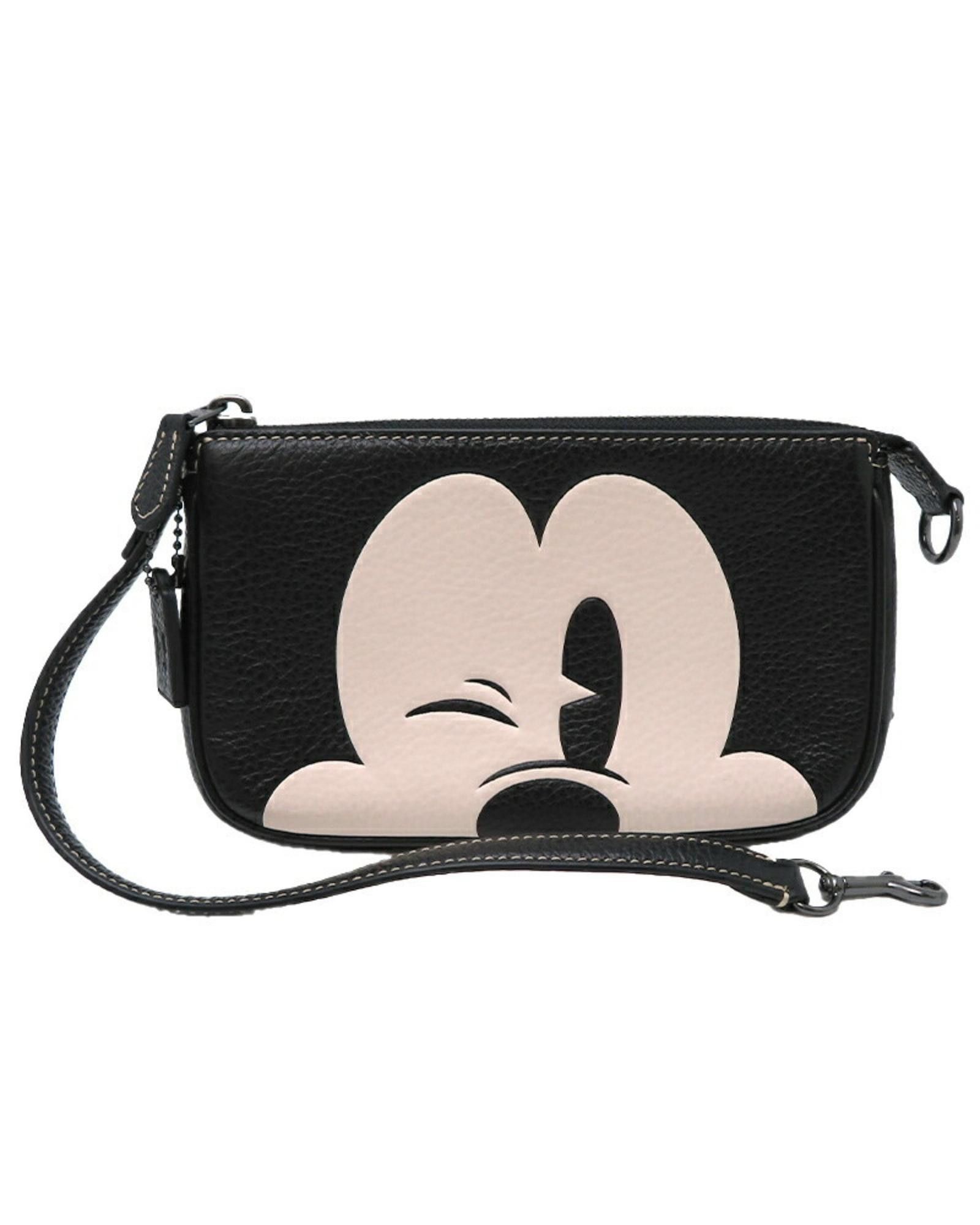 image of Coach Black Leather Pouch, Women's