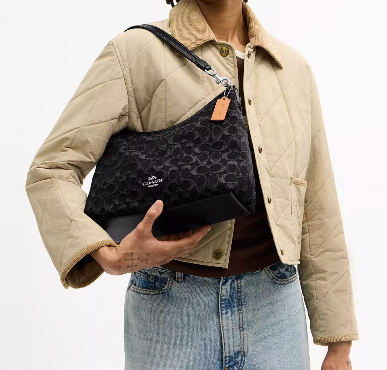 Coach Laurel Shoulder Bag In Signature Denim CDE44 Size ONE SIZE - 10 Thumbnail