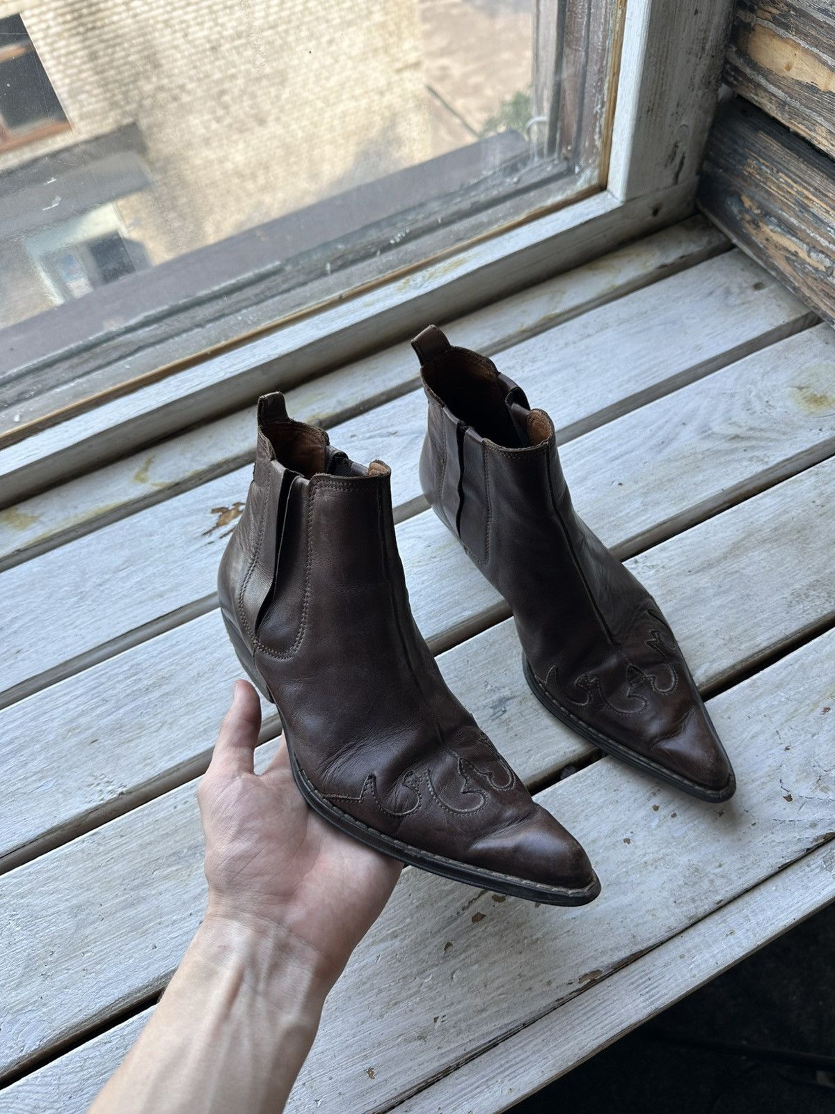 Other 🚨 WESTERN BROWN WOMEN Y2K BOOTS Y2K LEATHER SIZE 36 Size US 6 / IT 36 - 1 Thumbnail