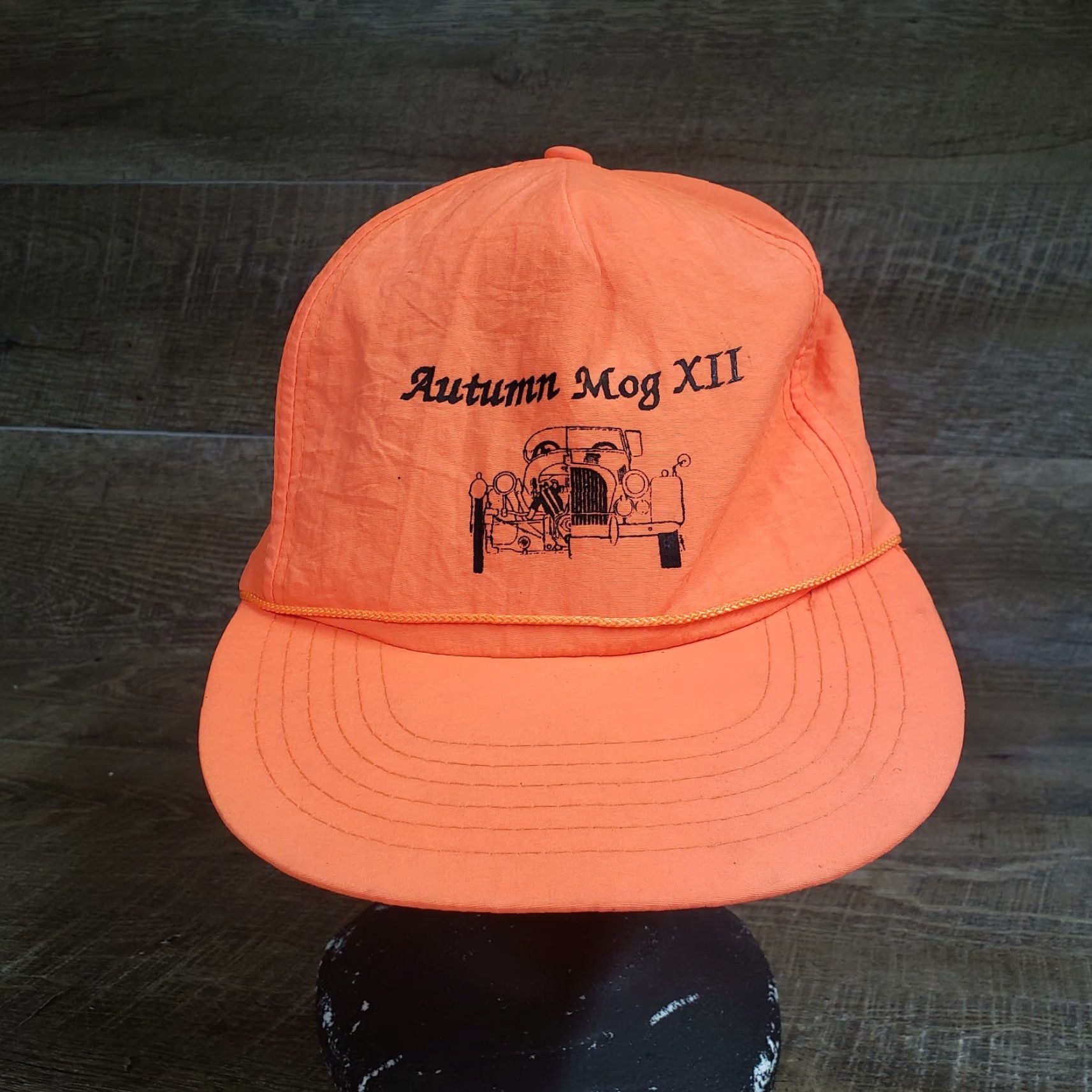 Vintage VINTAGE Hat Morgan Automobiles Group Car Club Autumn Mog XII Adjustable Orange Men Hat Cap Size ONE SIZE - 2 Thumbnail