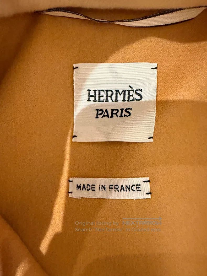 Hermes Hermes Khaki Full Cashmere Leather Cloak Poncho Size XXS / US 00 / IT 34 - 3 Thumbnail