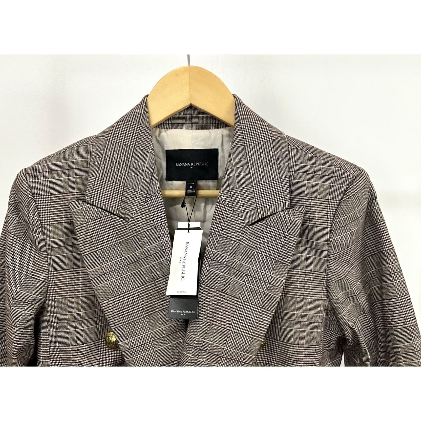 Banana Republic Banana Republic Blazer Shirt Jacket Women Plaid Double Breasted 8 Petite NWT Multicolor Tuxedo Preppy BUSINESS Womens Petite Blazer Size M / US 6-8 / IT 42-44 - 3 Thumbnail