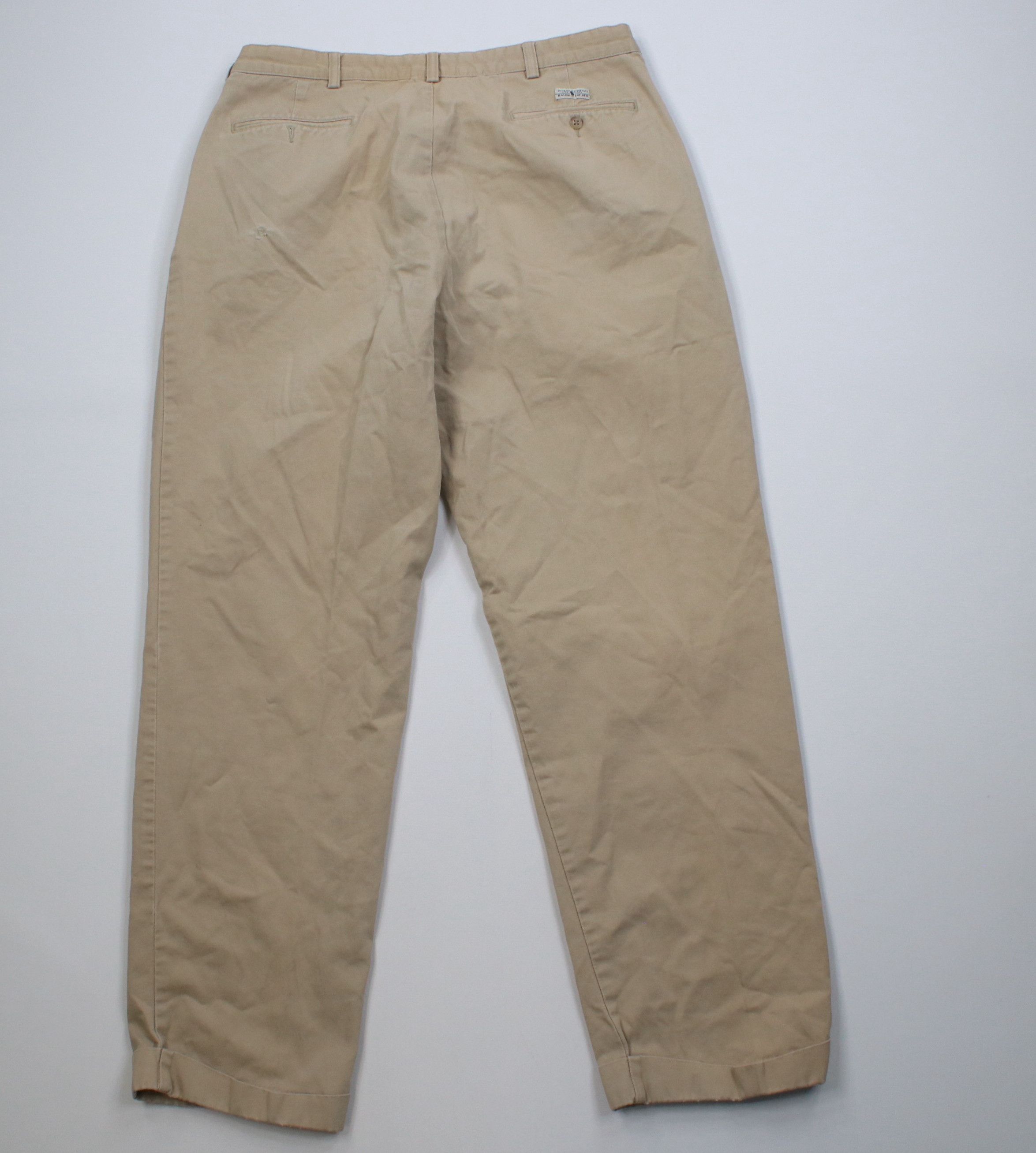 Polo Ralph Lauren Vintage 90s Ralph Lauren Cuffed Chino Pants Trousers Khaki Size US 34 / EU 50 - 10 Thumbnail