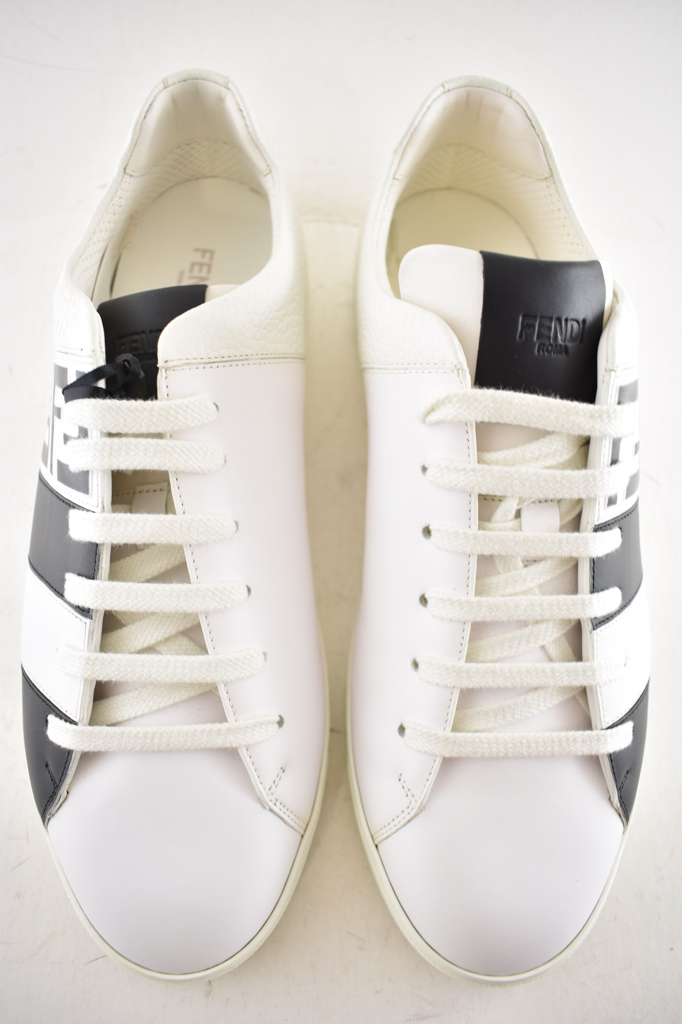 Fendi Fendi Black Leather FF Logo Low Trainer Sneaker UK 9 US 10 Size US 10 / EU 43 - 10 Thumbnail