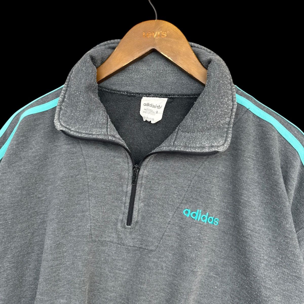 Adidas × Vintage Adidas 3 Stripes Half Zip Italy Sweatshirt Vintage Size US XL / EU 56 / 4 - 2 Thumbnail