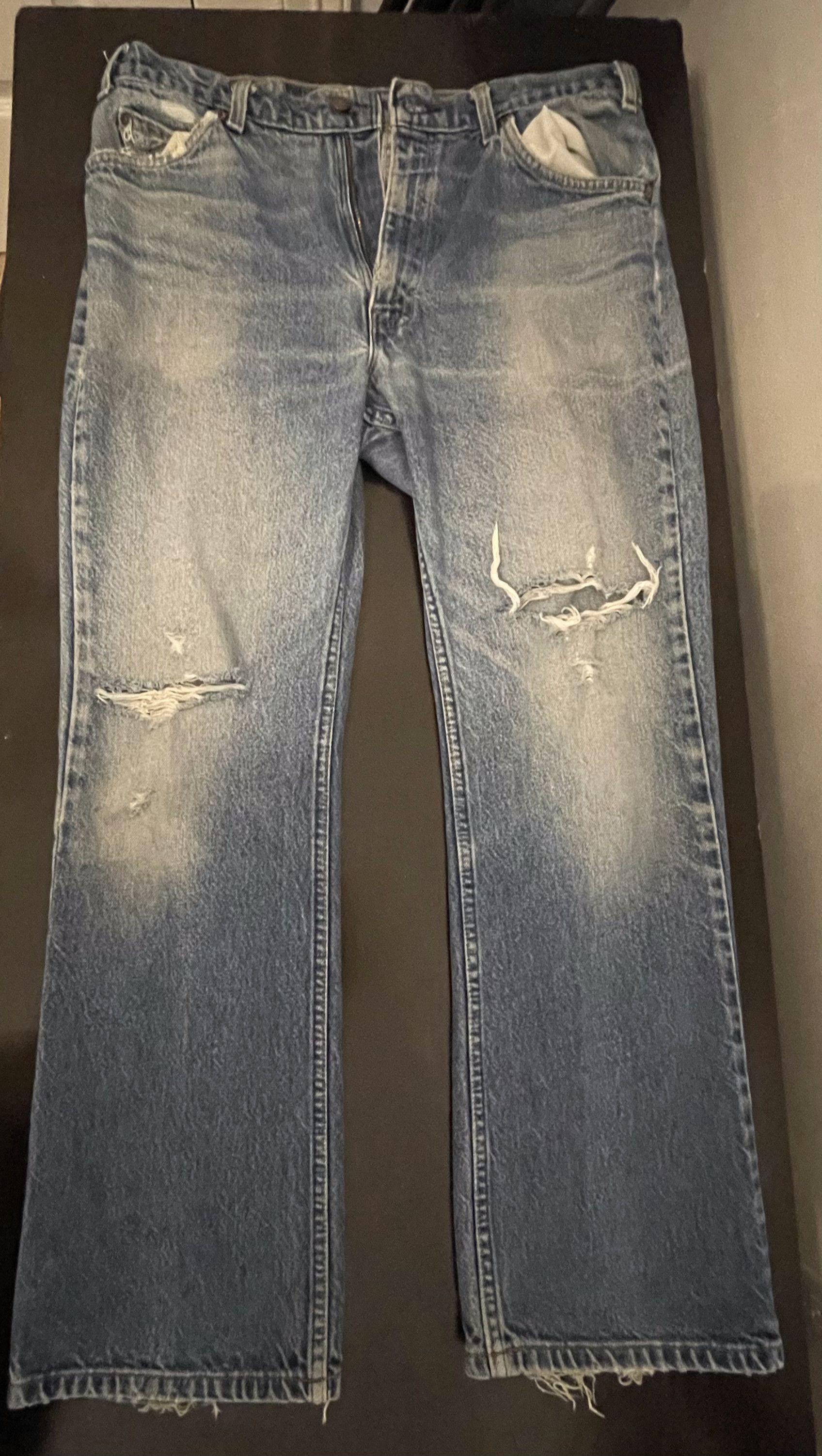 Vintage Levi's 517 Orange Tab, 34x30, Distressed, Faded