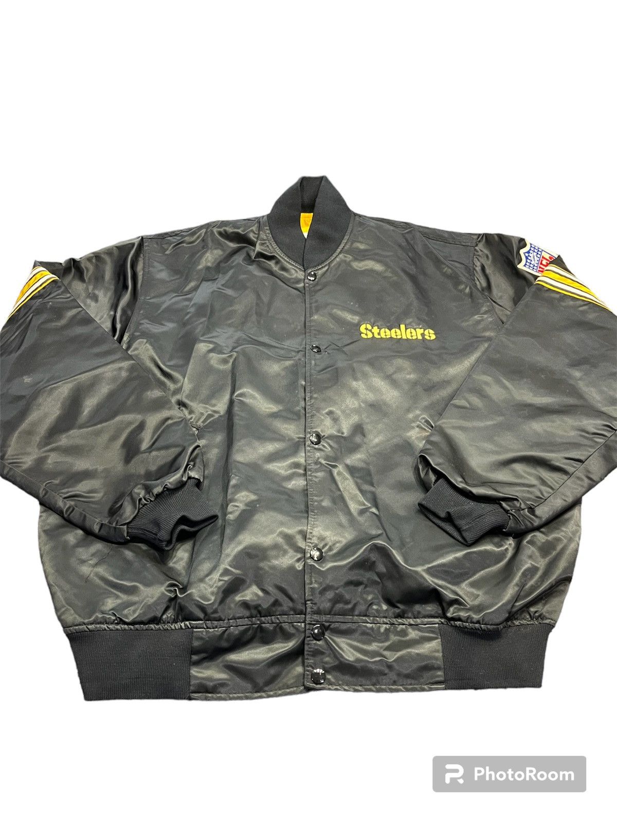 Vintage Pittsburgh Steelers 90's Satin Bomber Jacket (L)