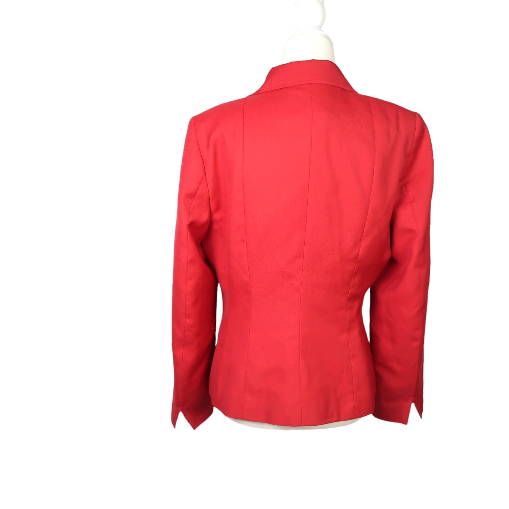 Vintage VINTAGE Mary Kay Blazer Jacket 90s Cherry Red Wool Blend Blazer Short Length Women 6 Regular Fall Winter Button Swing Womens Size M / US 6-8 / IT 42-44 - 4 Thumbnail