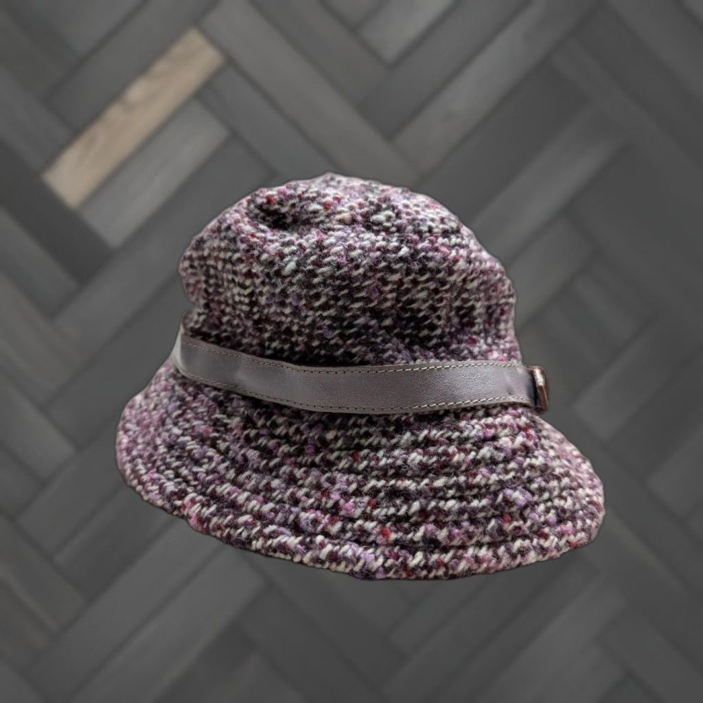 Saks Fifth Avenue VINTAGE Saks Fifth Avenue bucket hat KNIT wool tweed PINK ITALY WOMEN ONE SIZE Size ONE SIZE - 1 Thumbnail
