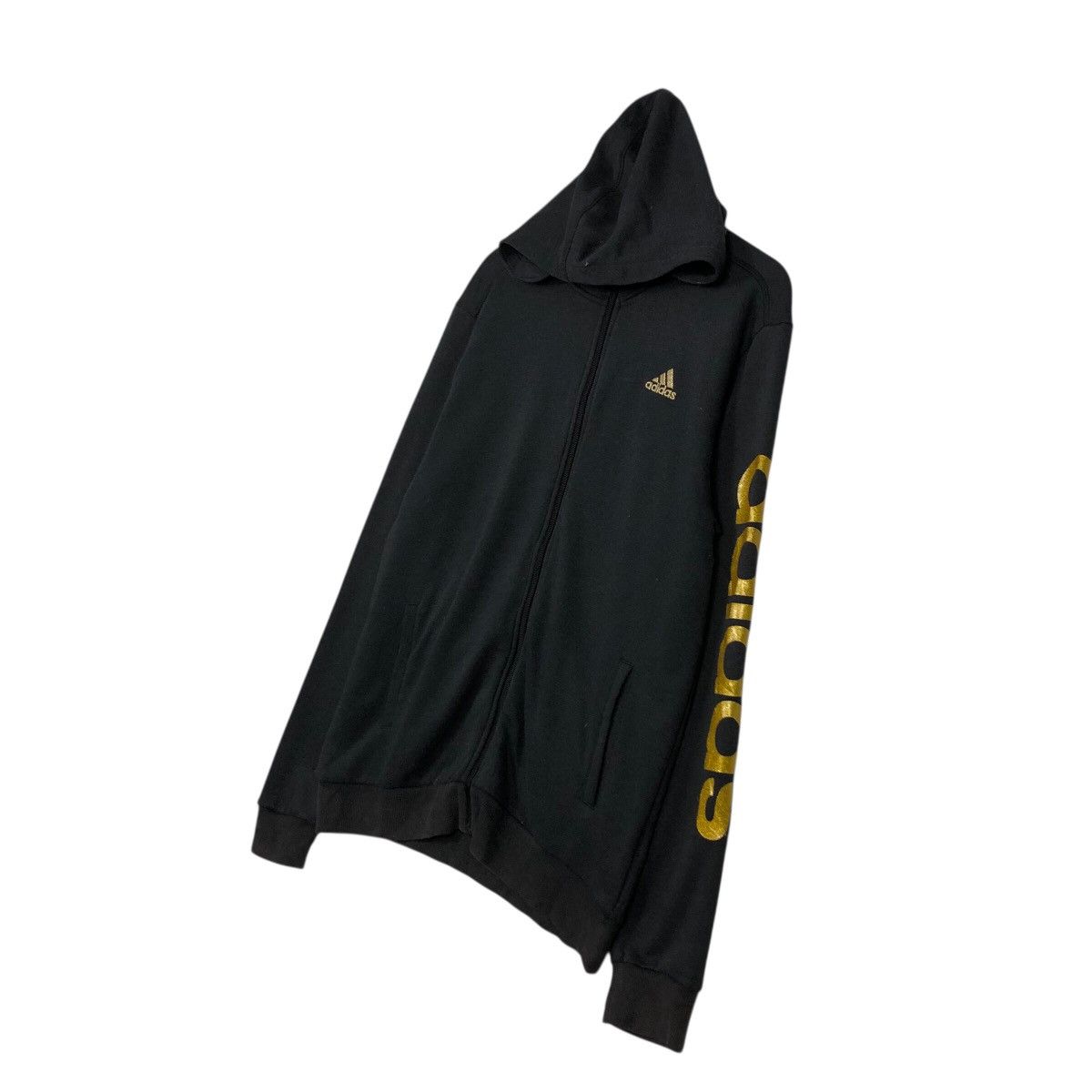 Adidas 📌Rich Black Vintage Zipper Jacket Adidas Size US L / EU 52-54 / 3 - 3 Thumbnail
