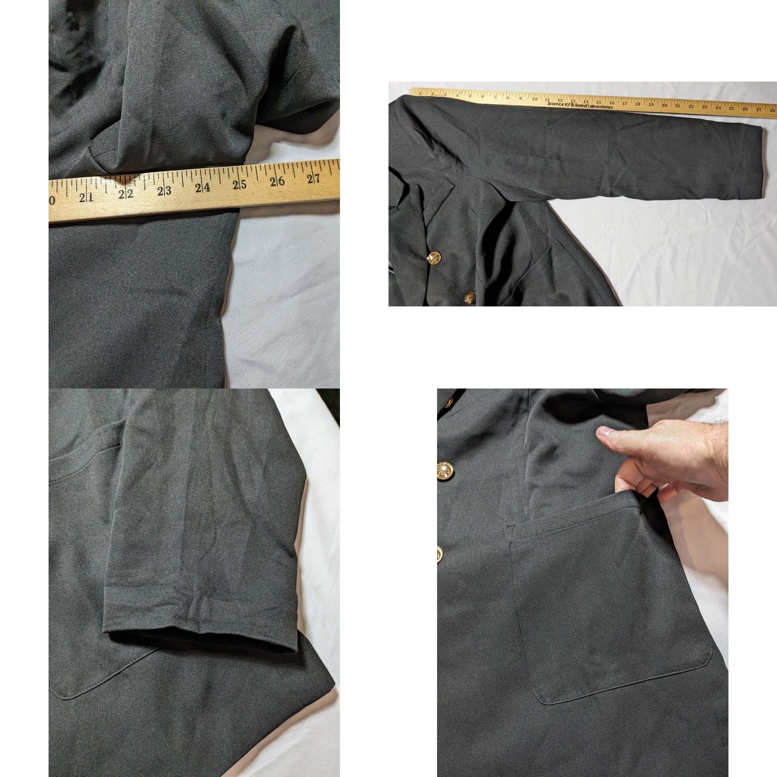 PrettyLittleThing VINTAGE PRETTY LITTLE THING Blazer Women Oversize US12 Black Military Button Detail NEW Size XL / US 12-14 / IT 48-50 - 9 Thumbnail