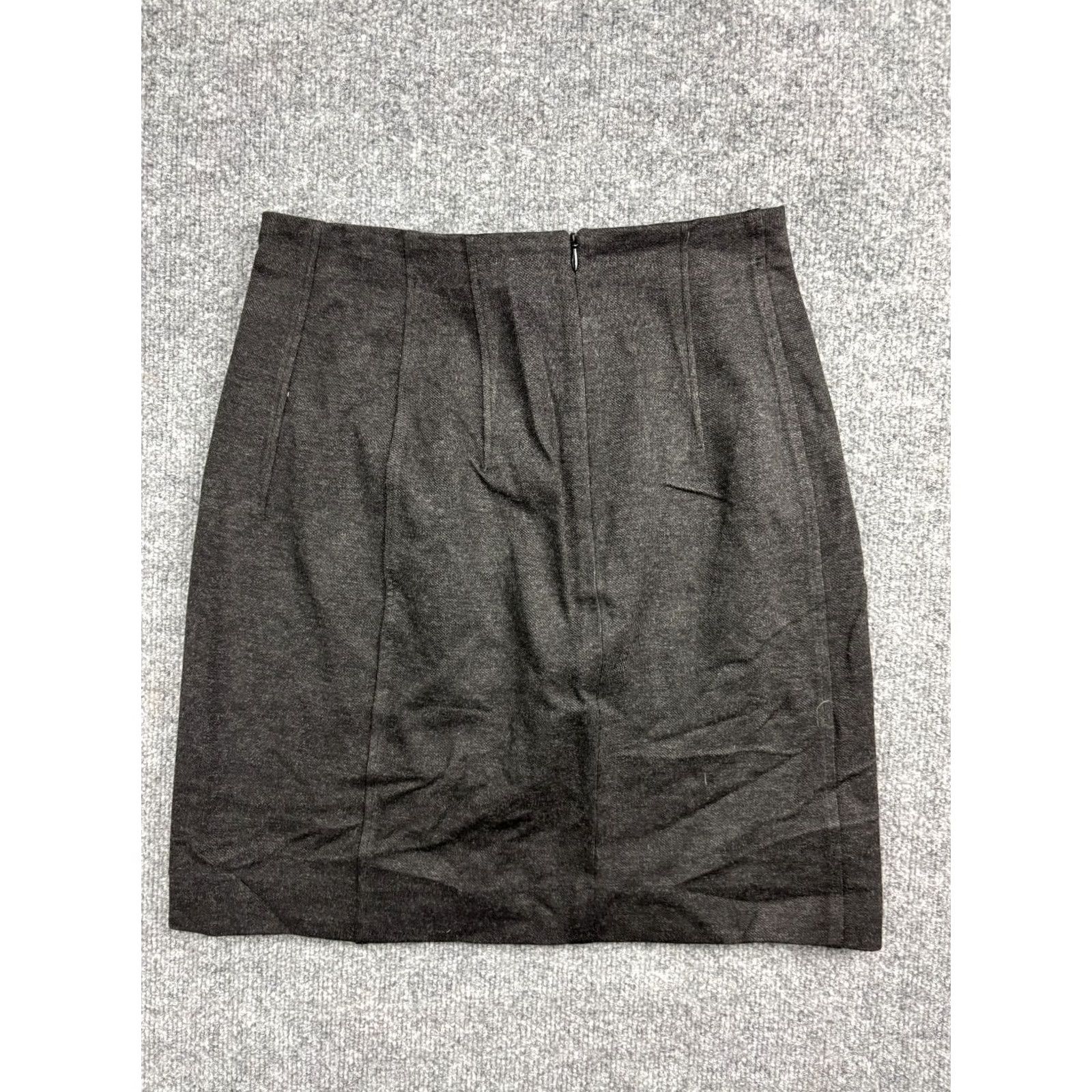 M.M.LaFleur MM Lafleur Skirt Women's 6 Charcoal Gray Pencil Straight Zip Lined Slit Knee Length Office Dressy City Classic 90s? Size 28" / US 6 / IT 42 - 6 Thumbnail