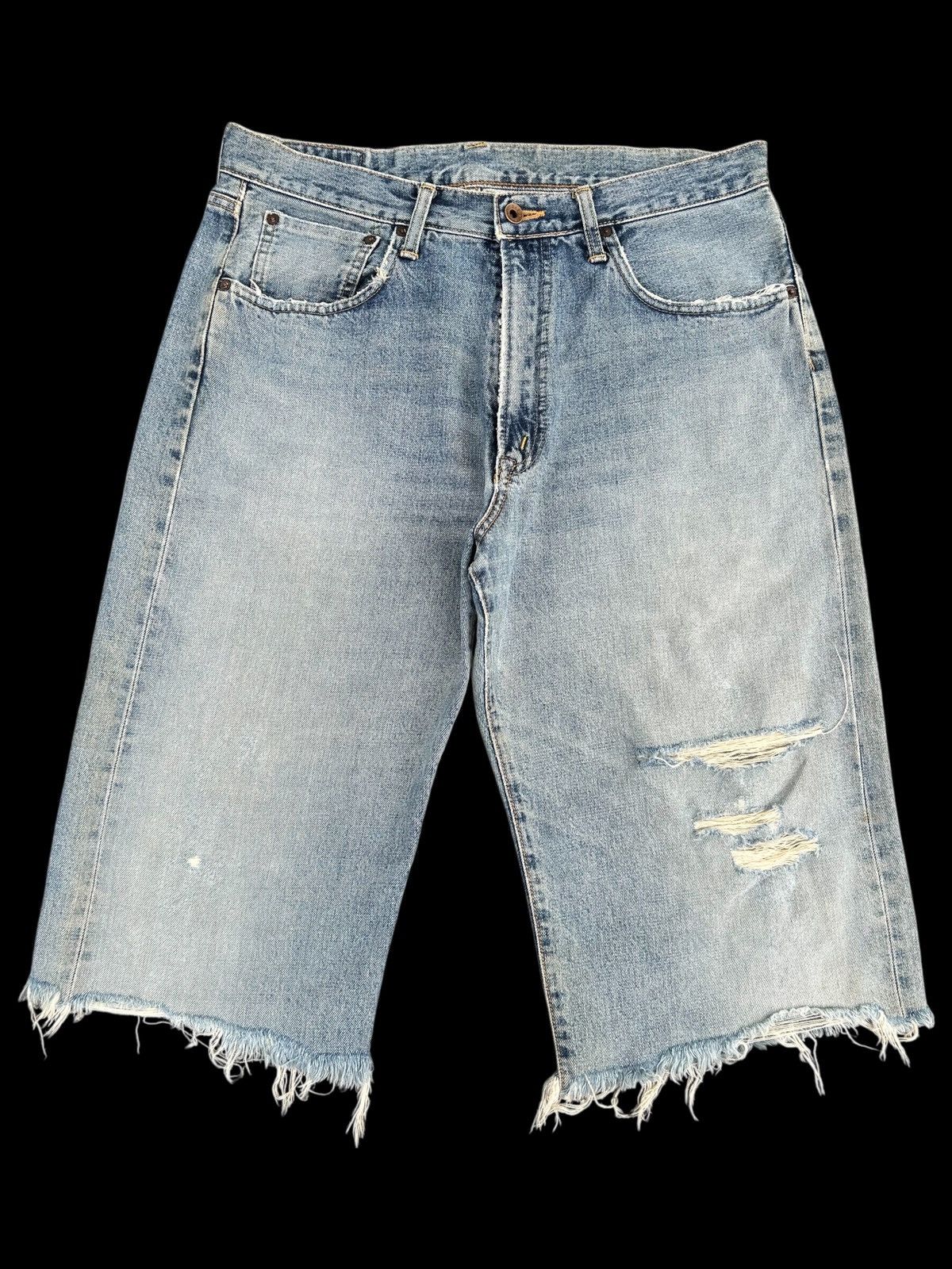 Kapital Thrashed Vintage Edwin 505 Selvedge Short Denim jeans Size US 34 / EU 50 - 1 Thumbnail