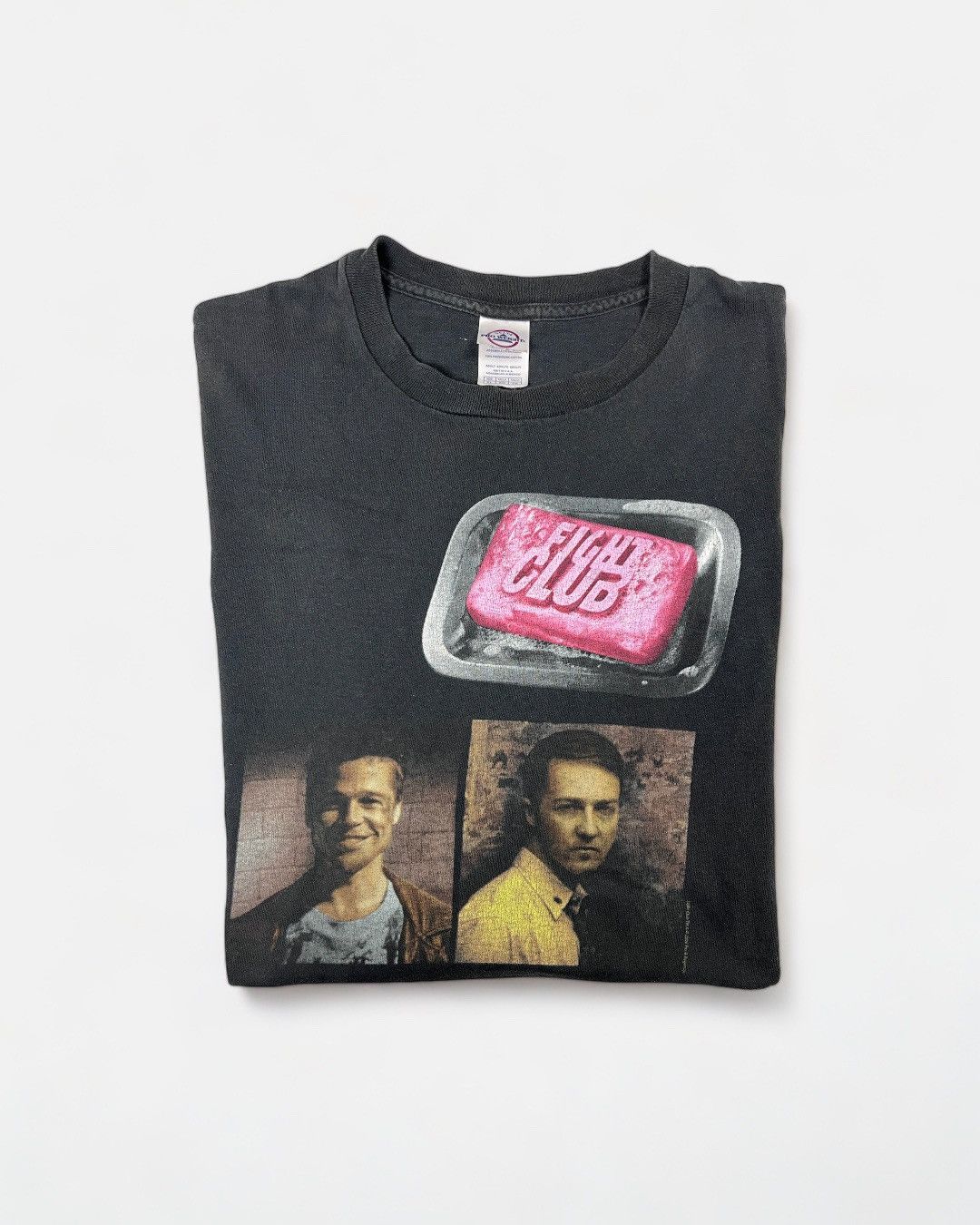 image of Band Tees x Movie Fight Club - Single Stitch Vintage Promo T-Shirt in Black, Men's (Size XL)