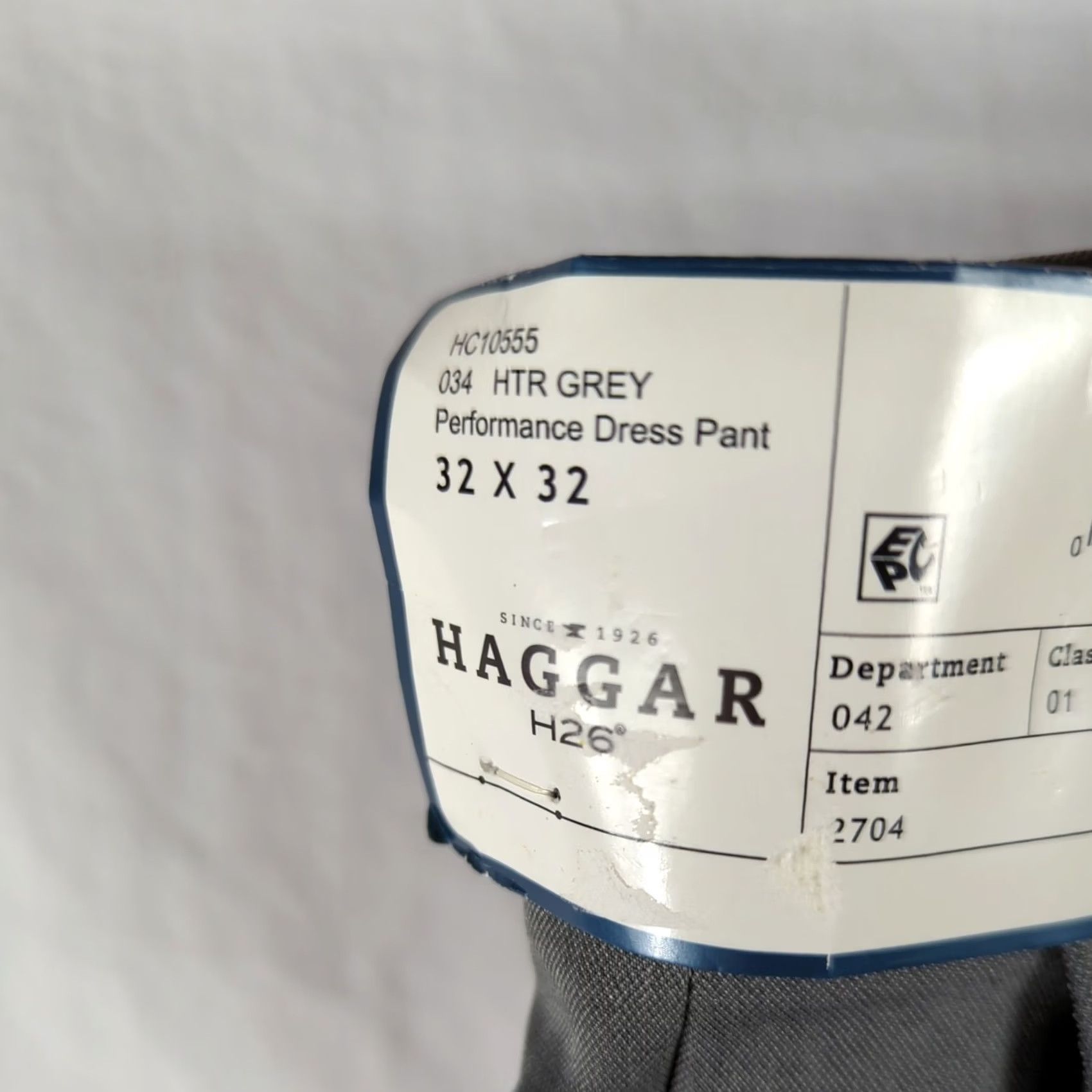 Haggar Haggar Men's Gray Performance Dress Pants slim fit 32X32 4 way stretch Size US 32 / EU 48 - 4 Thumbnail
