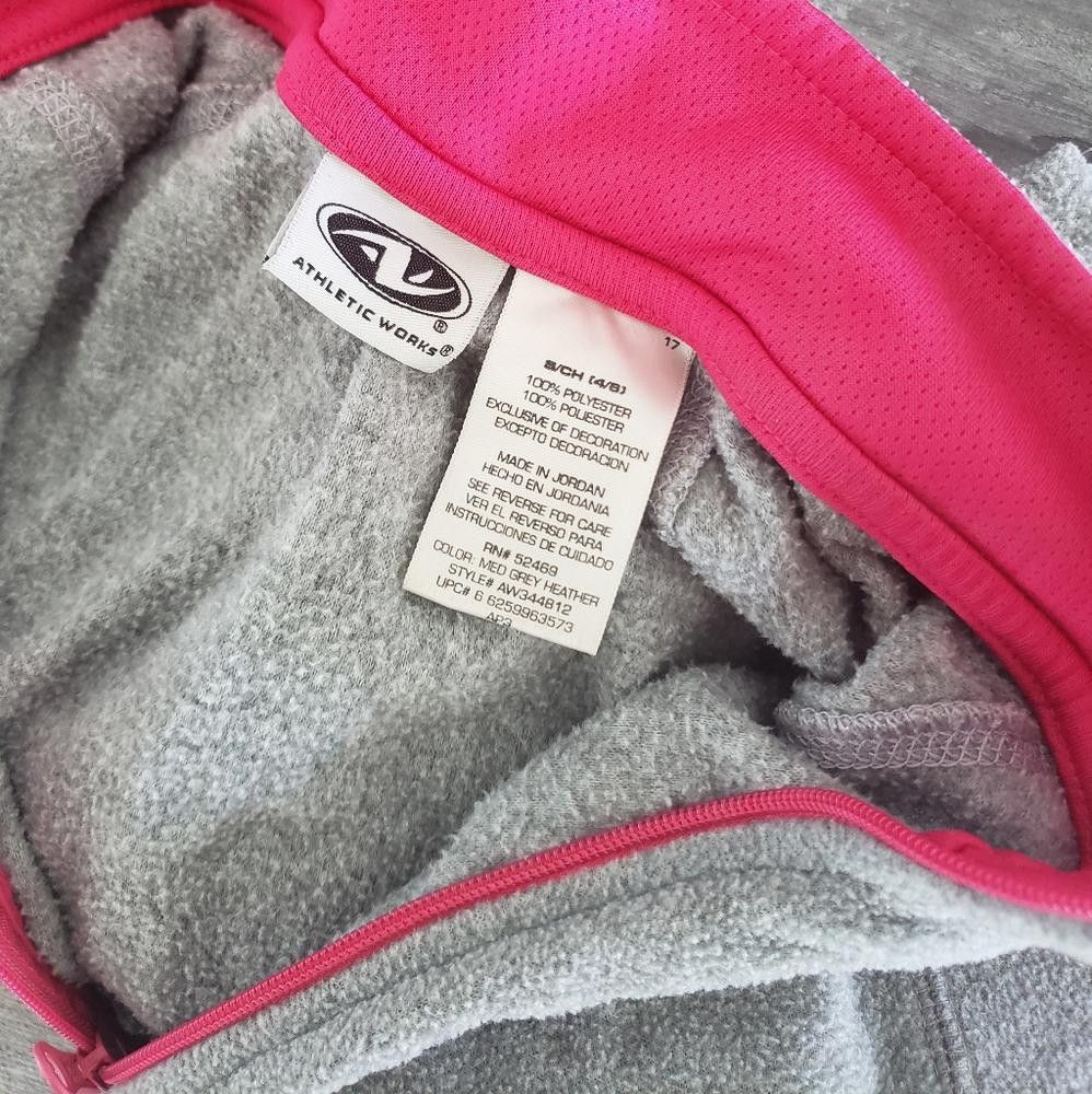 Athletic Works Grey Pink Detailed AW Fleece Pullover Size S / US 4 / IT 40 - 5 Thumbnail