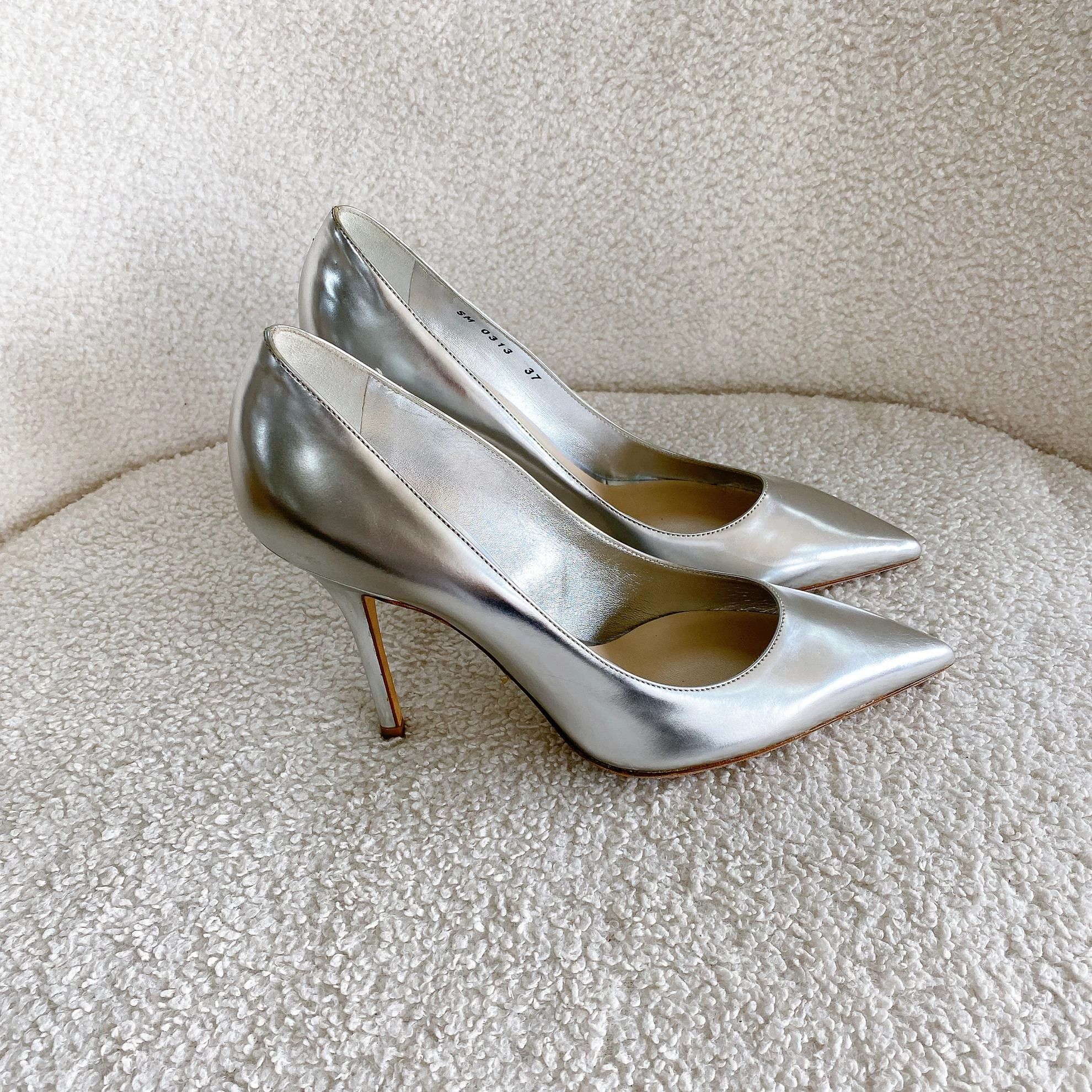 Christian Dior Monsieur Christian Dior Silver Heels 37 7681 Size US 6.5 / IT 36.5 - 4 Thumbnail