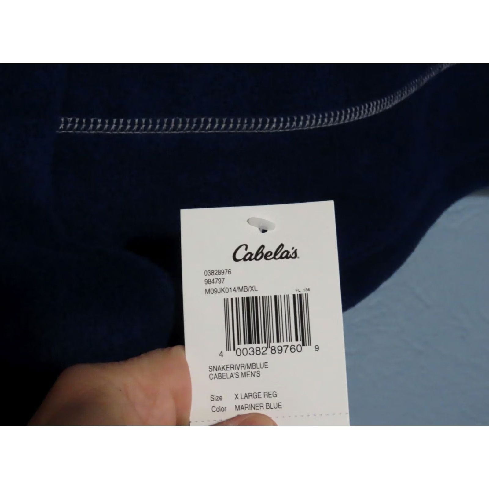 Vintage Cabela's Snake River Jacket XL Reg Mariner Blue Fleece Full Zip Pocket Windbreaker Outdoors Men Size US XL / EU 56 / 4 - 6 Thumbnail