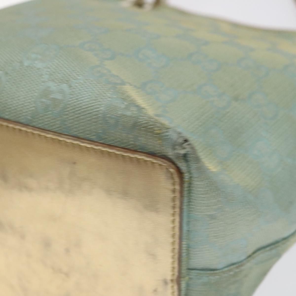 Gucci GUCCI GG Canvas Tote Bag Light Blue Gold 002 002 Size ONE SIZE - 12 Thumbnail