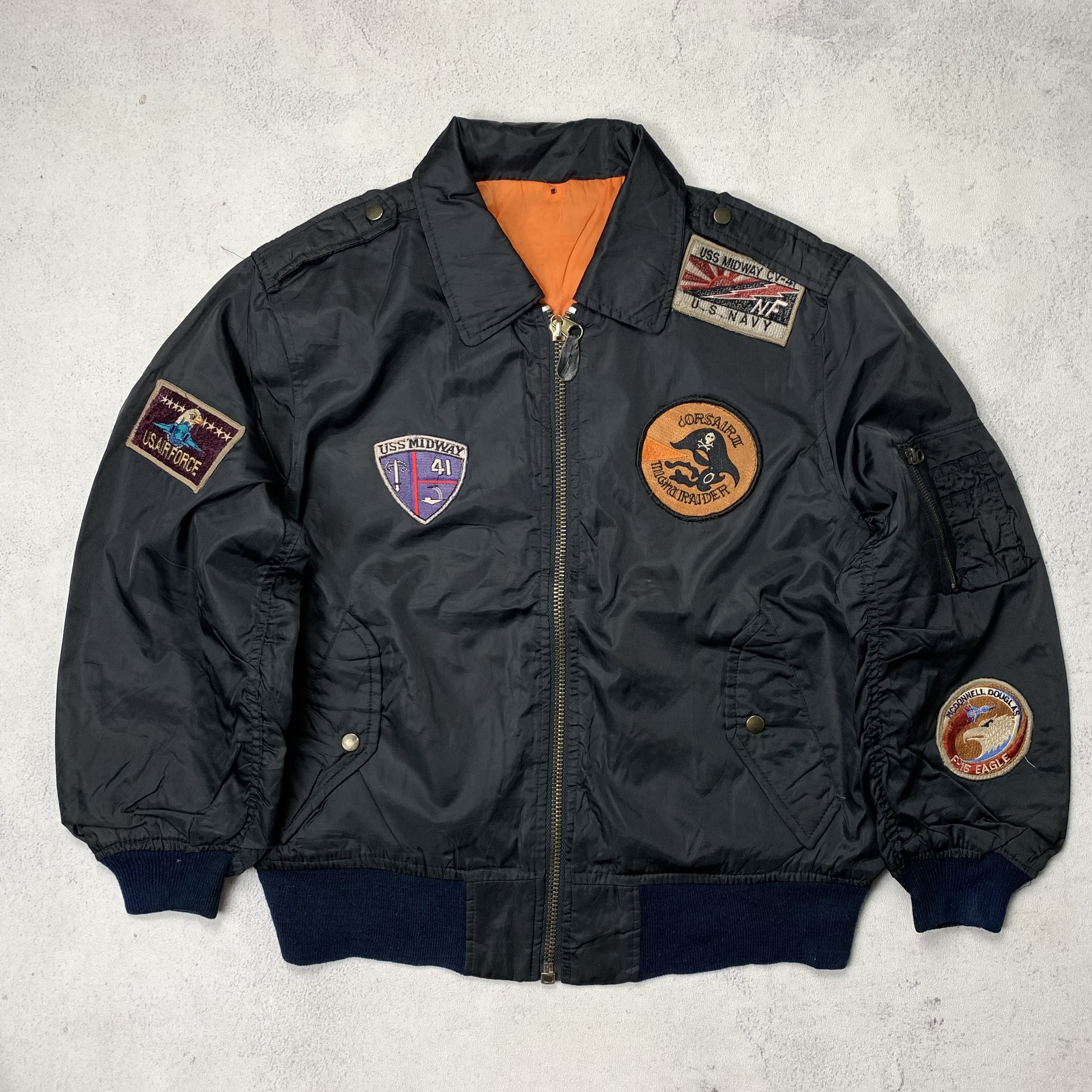 Japanese Brand Vintage Bomber Military Patch Jacket Size US M / EU 48-50 / 2 - 1 Thumbnail