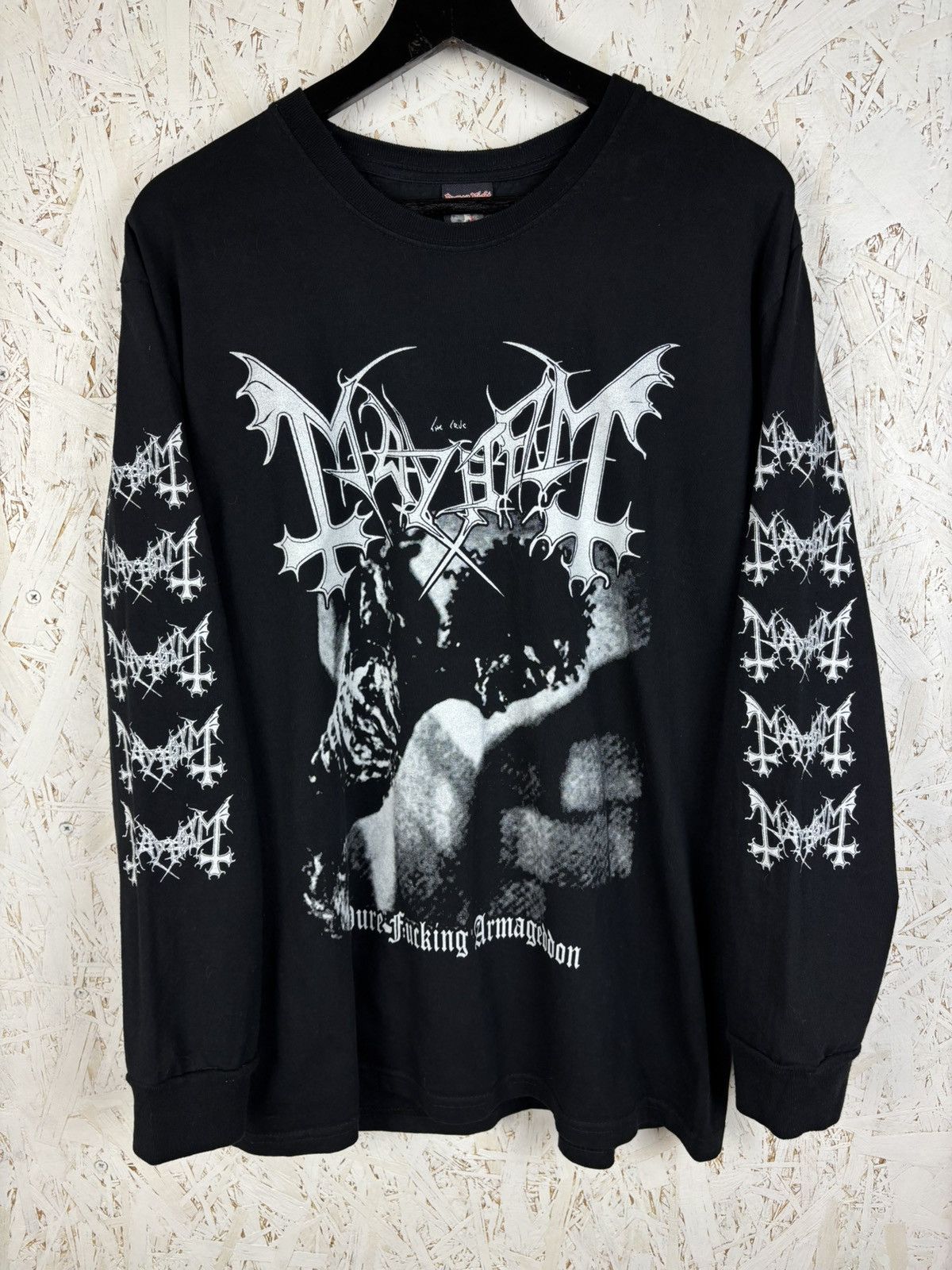 Band Tees Vintage Mayhem Pure Fucking Armageddon Metal Long Sleeve L Size US L / EU 52-54 / 3 - 1 Thumbnail