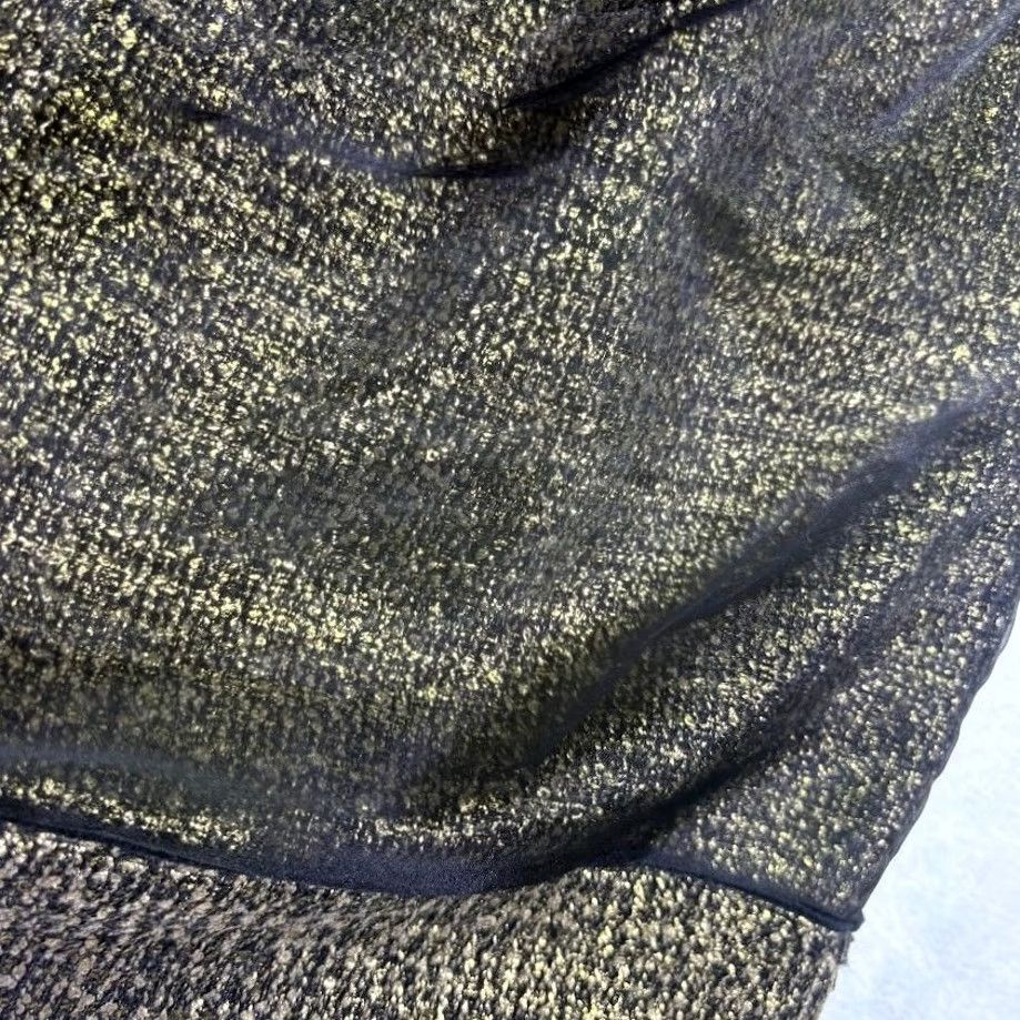 Ann Taylor LOFT Black Gold Tweed Sheer Overlay Mini Swing Skirt Womens Size 4 Size 27" / US 4 / IT 40 - 2 Thumbnail