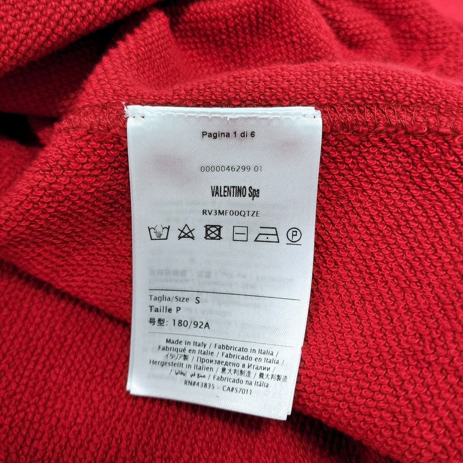 Valentino Valentino VLTN Embossed Logo Hoodie Red Size S | MSRP $1090 Size US S / EU 44-46 / 1 - 5 Thumbnail
