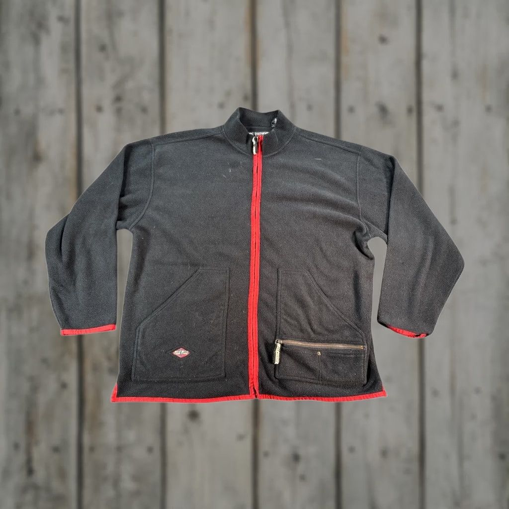 Pelle Pelle VINTAGE Pelle Jacket Mens 2XL Black Fleece Red Trim Full Zip Marc Buchanan Logo Size US XXL / EU 58 / 5 - 1 Thumbnail