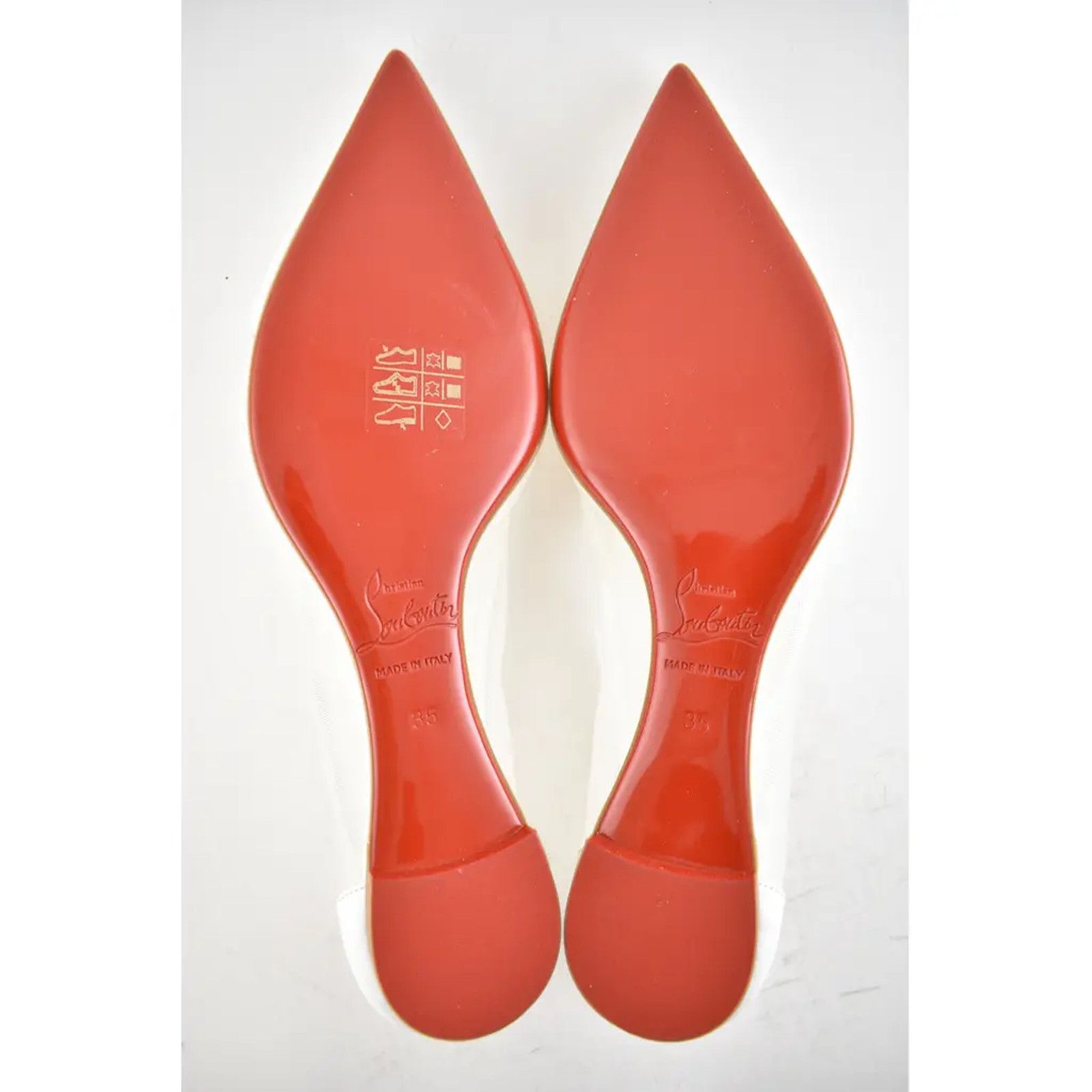 Christian Louboutin Christian Louboutin Galativi Flat White Leather Nude Size US 5 / IT 35 - 12 Thumbnail