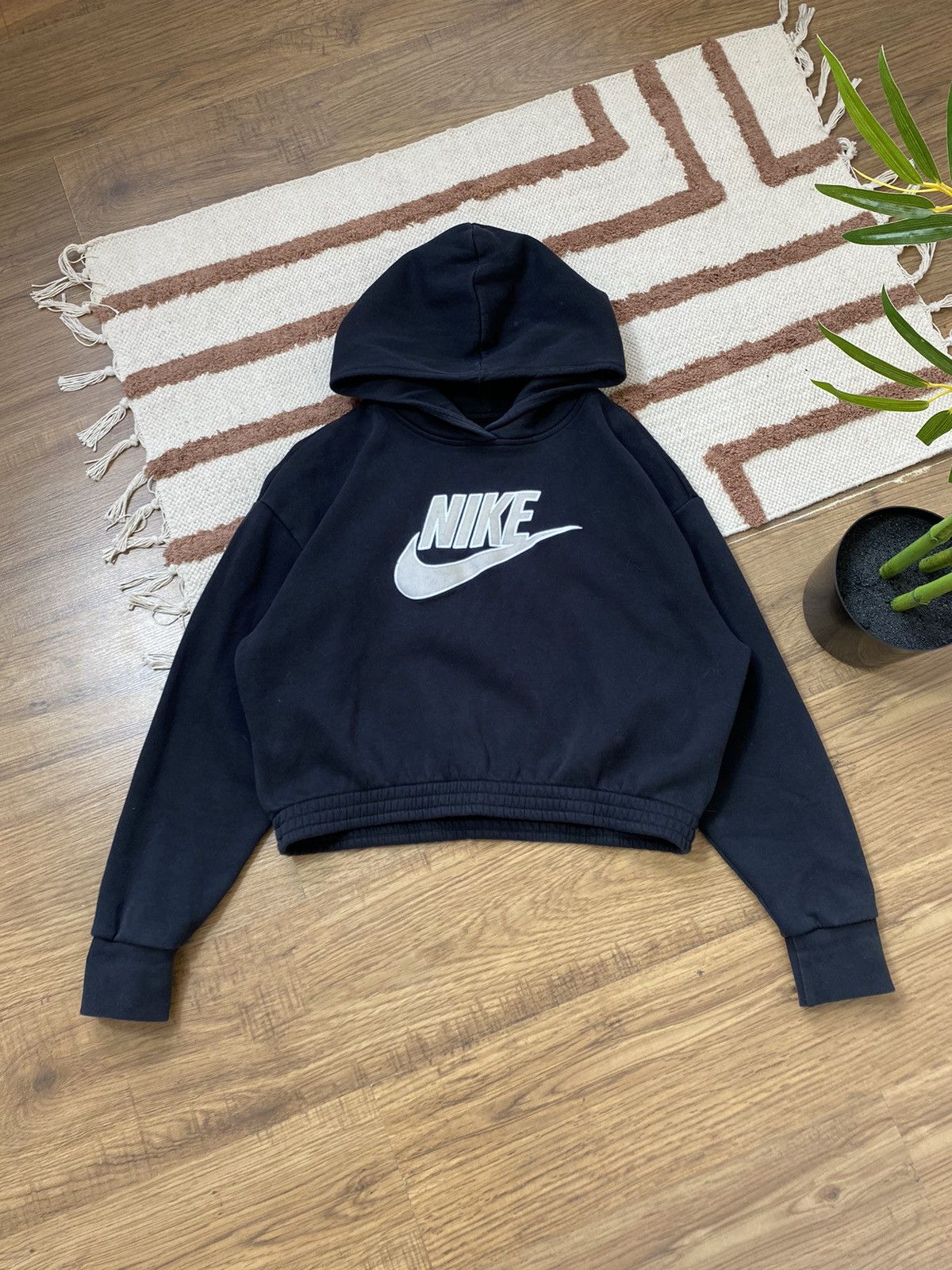 Nike 1990s CROPPED NIKE BIG SWOOSH HOODIE Size M / US 6-8 / IT 42-44 - 1 Thumbnail