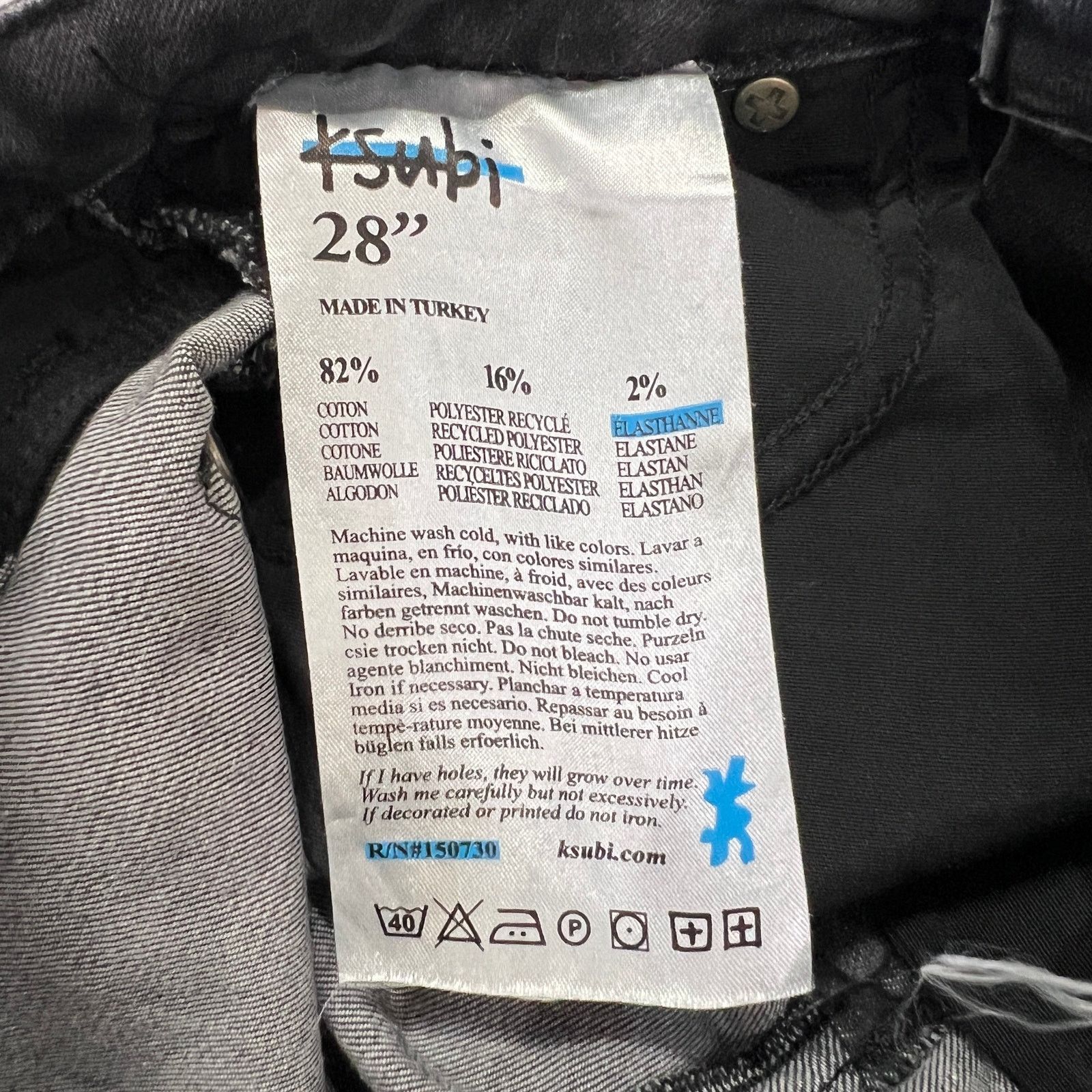 Ksubi Ksubi Skinny Jeans Black Distressed Raw Hem Size 28 Size 28" / US 6 / IT 42 - 4 Thumbnail