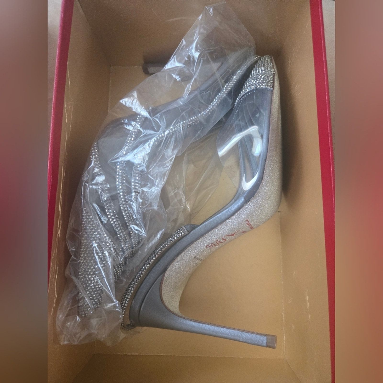 Rene Caovilla Rene Caovilla Naomi Gery Satin/ Light Chrome Strass Size 39 Size US 9 / IT 39 - 6 Thumbnail
