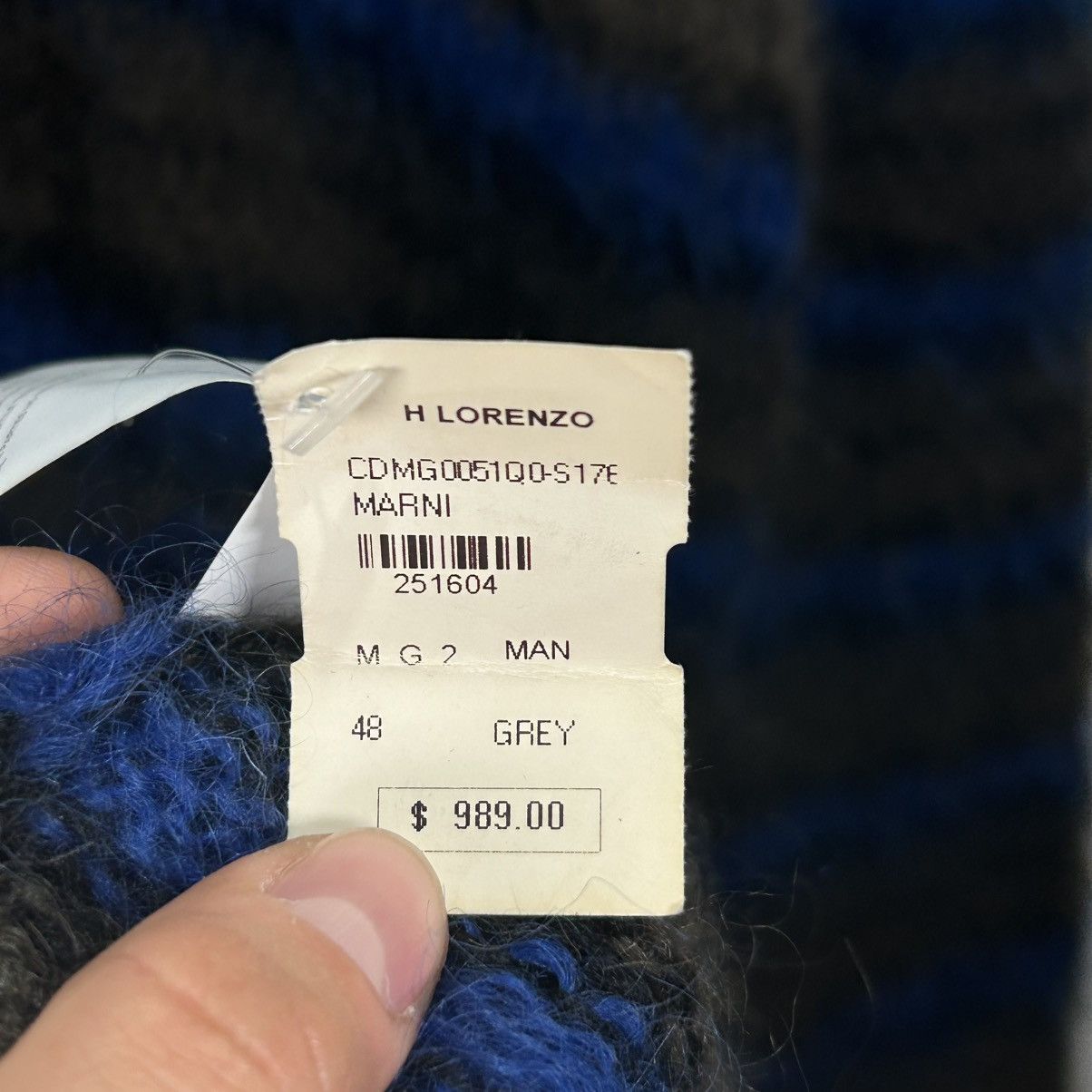 Marni ⭐️ Marni Mohair Cardigan Fuzzy Wuzzy Grey Stripe⭐️ Size US L / EU 52-54 / 3 - 5 Thumbnail