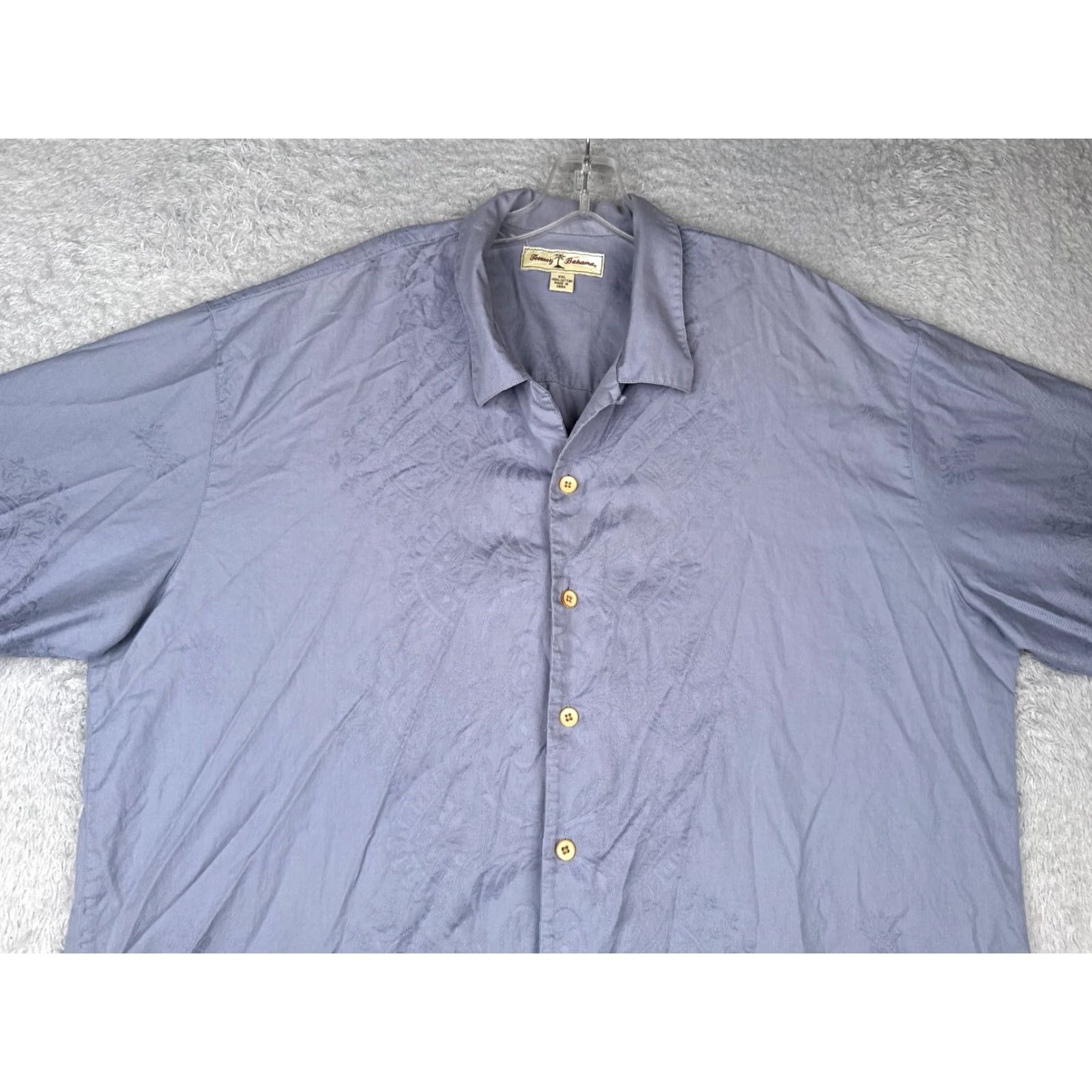 Tommy Bahama Tommy Bahama Shirt Men 2XL Blue Hawaiian 100% Cotton Button Up Embroidered Casual Beach Aloha Resort Navy/Cyan Mens Size US XXL / EU 58 / 5 - 4 Thumbnail