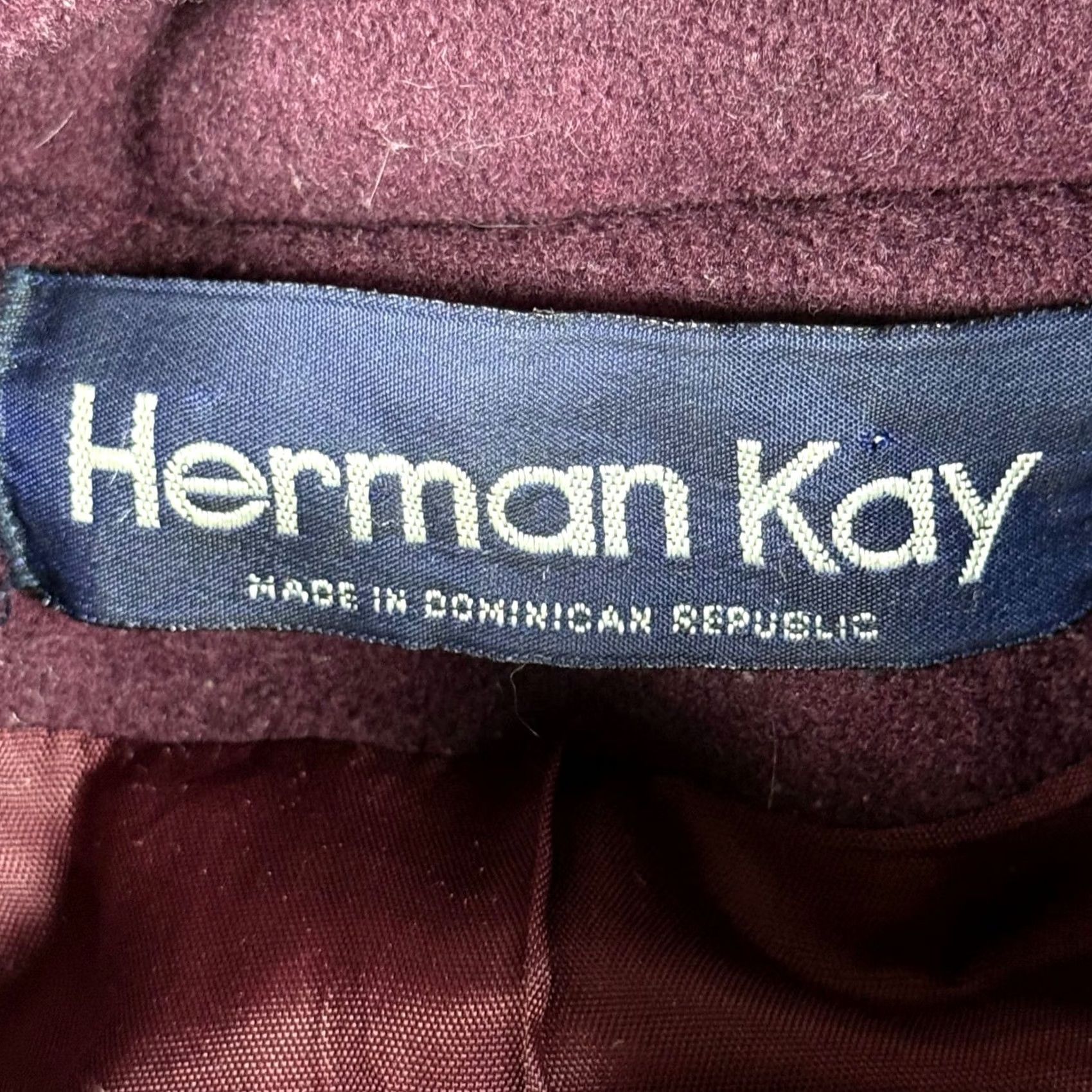 Vintage VINTAGE Herman Kay Coat Wool Blend Hooded Faux Fur Trim Button Zipper Toggle Purple 14 Women Outerwear Fall Winter Size XL / US 12-14 / IT 48-50 - 5 Thumbnail